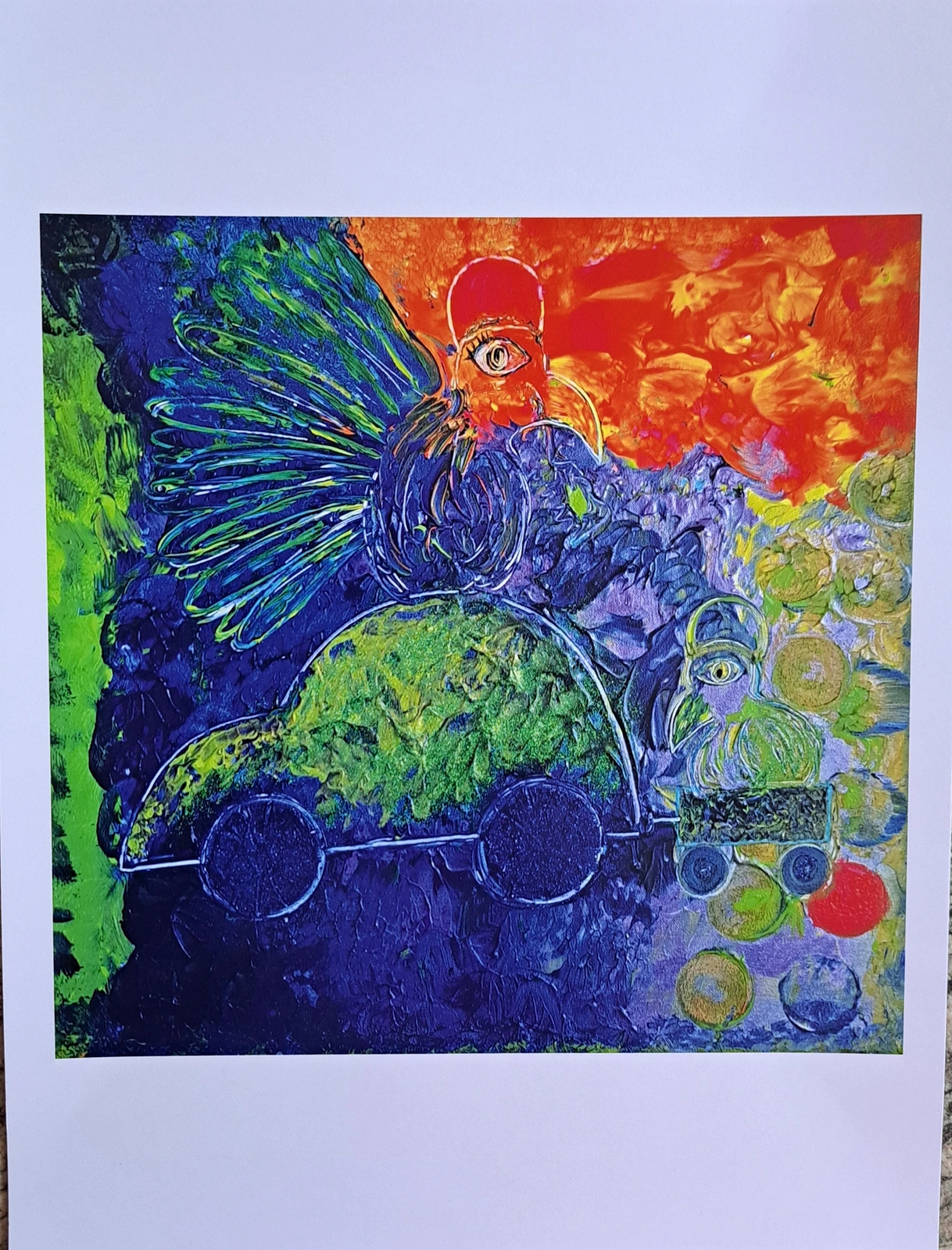 Akrylmålning ARTPRINT Folka 1974 på roadtrip av Liselott Ringström