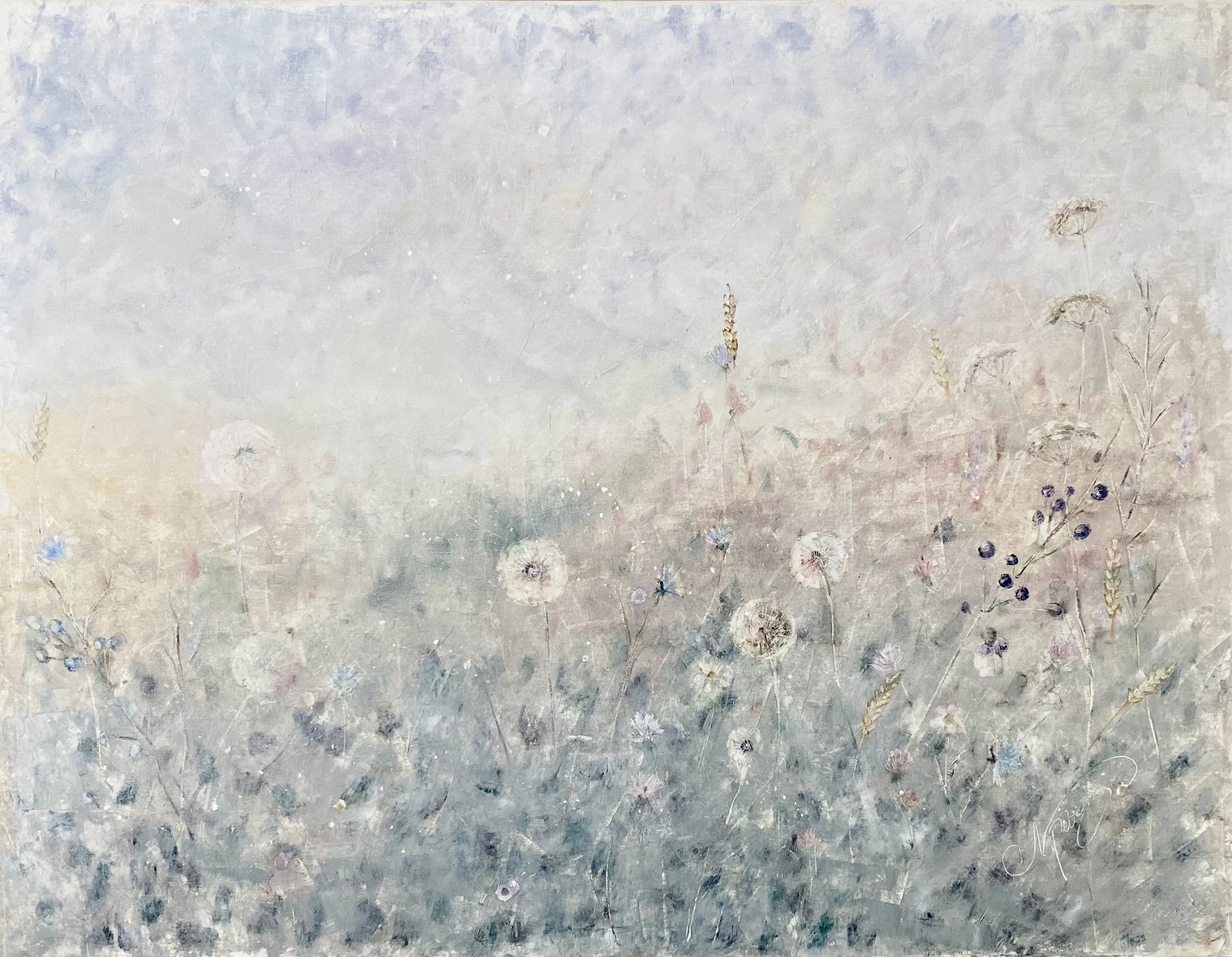 Oljemålning Vildblommornas Dimma av Natalia Pettersson