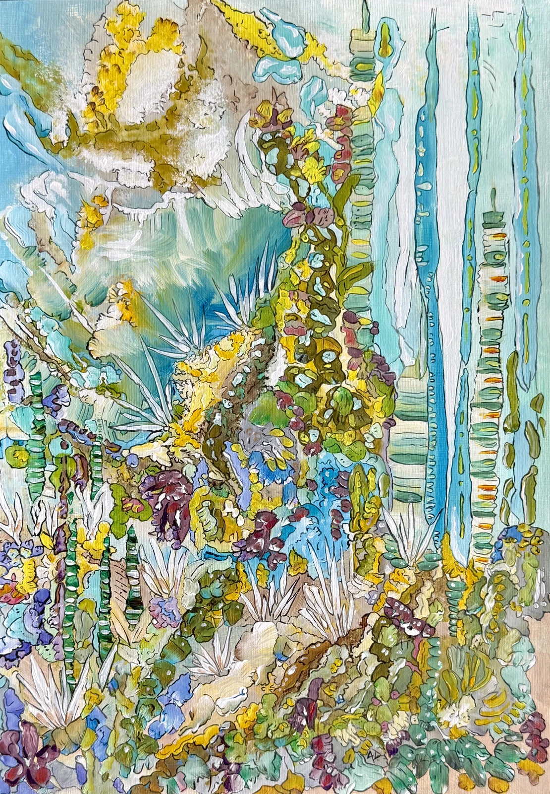 Akrylmålning Waterworlds av Angelika Arctadía