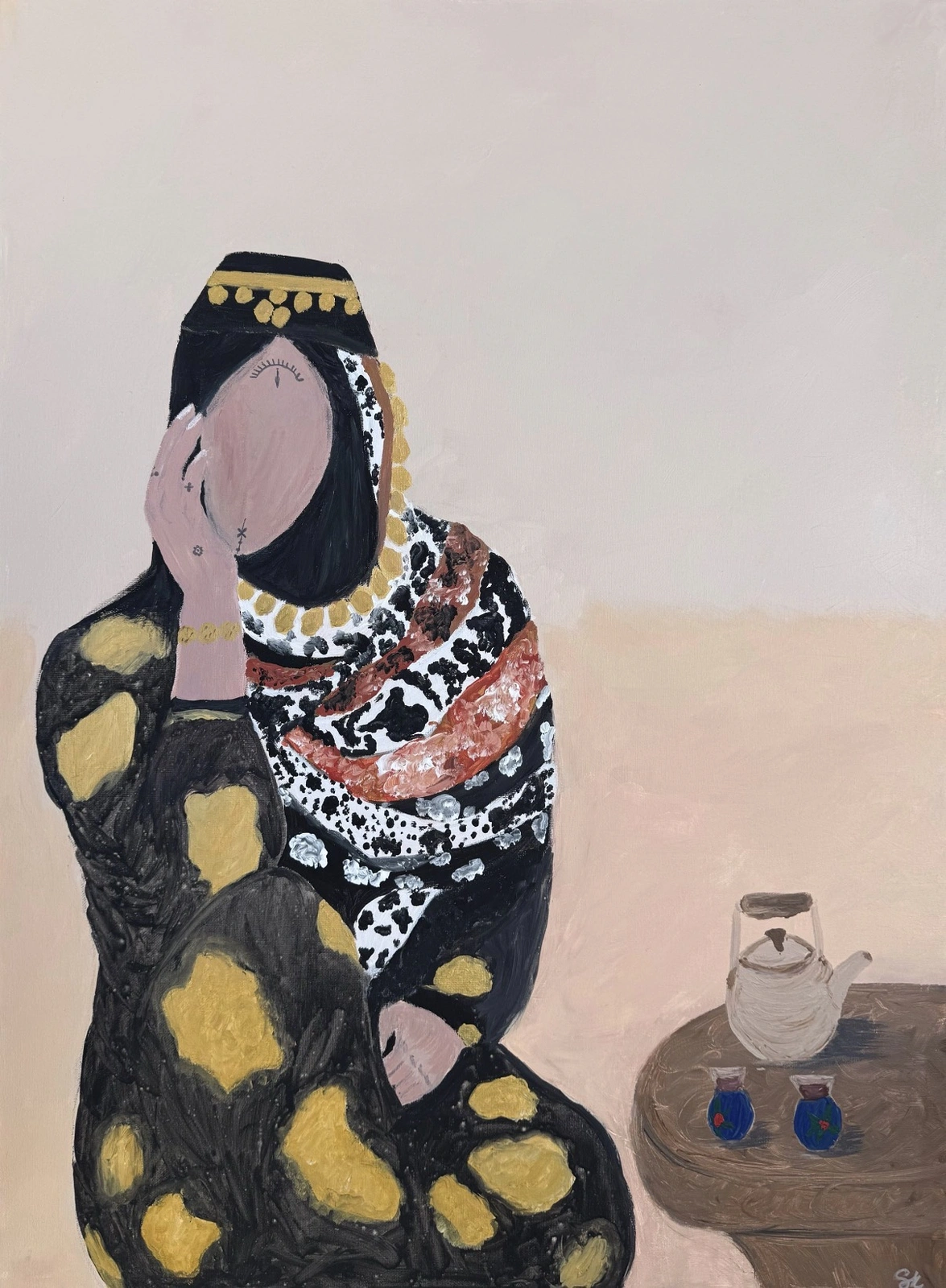 Akrylmålning The Kurdish Muse av Safa Khalaf