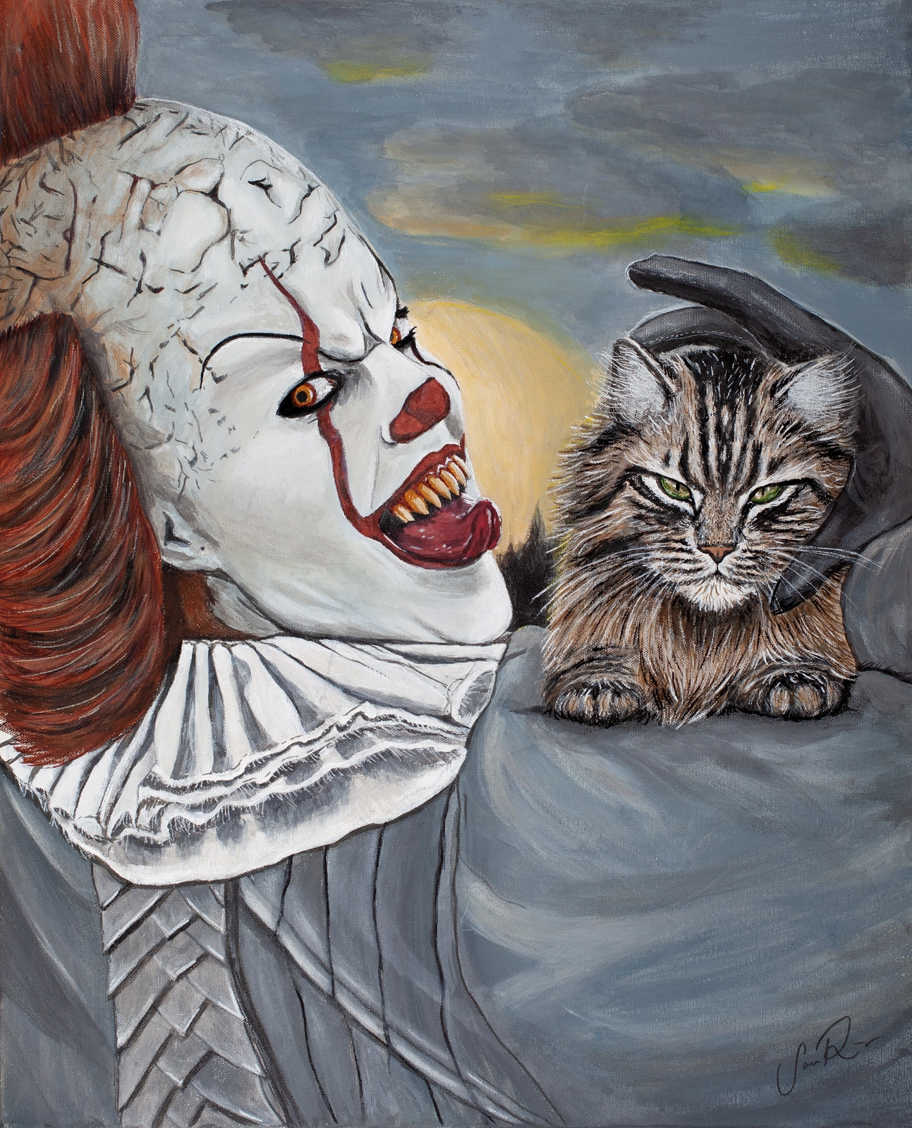 Akrylmålning Midnight circus av Sandra Reiche