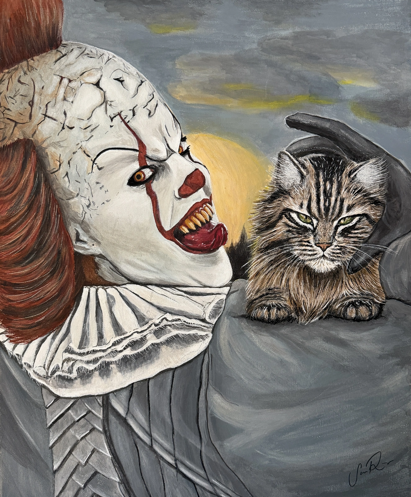 Akrylmålning Midnight circus av Sandra Reiche