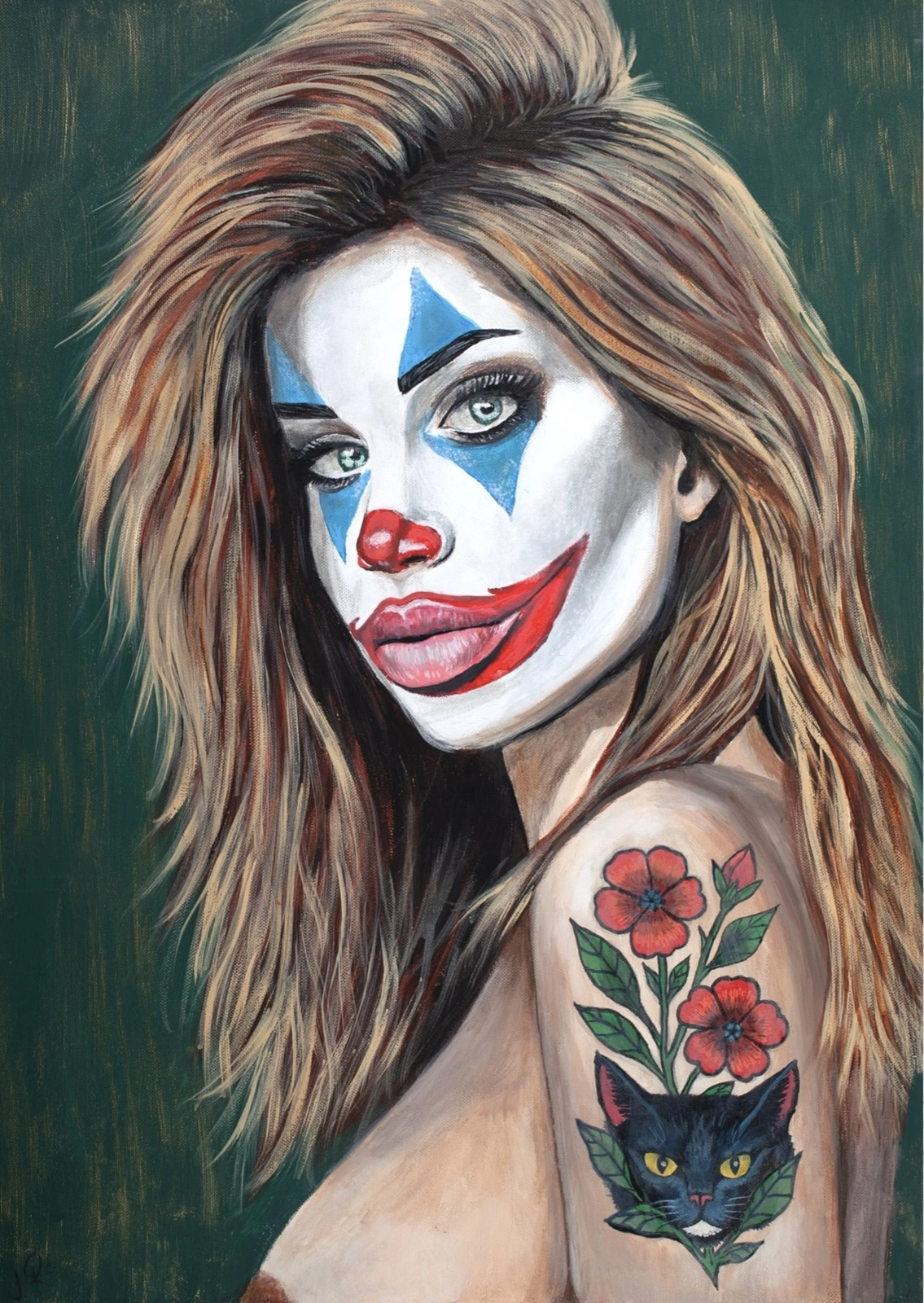 Akrylmålning Masked self av Sandra Reiche