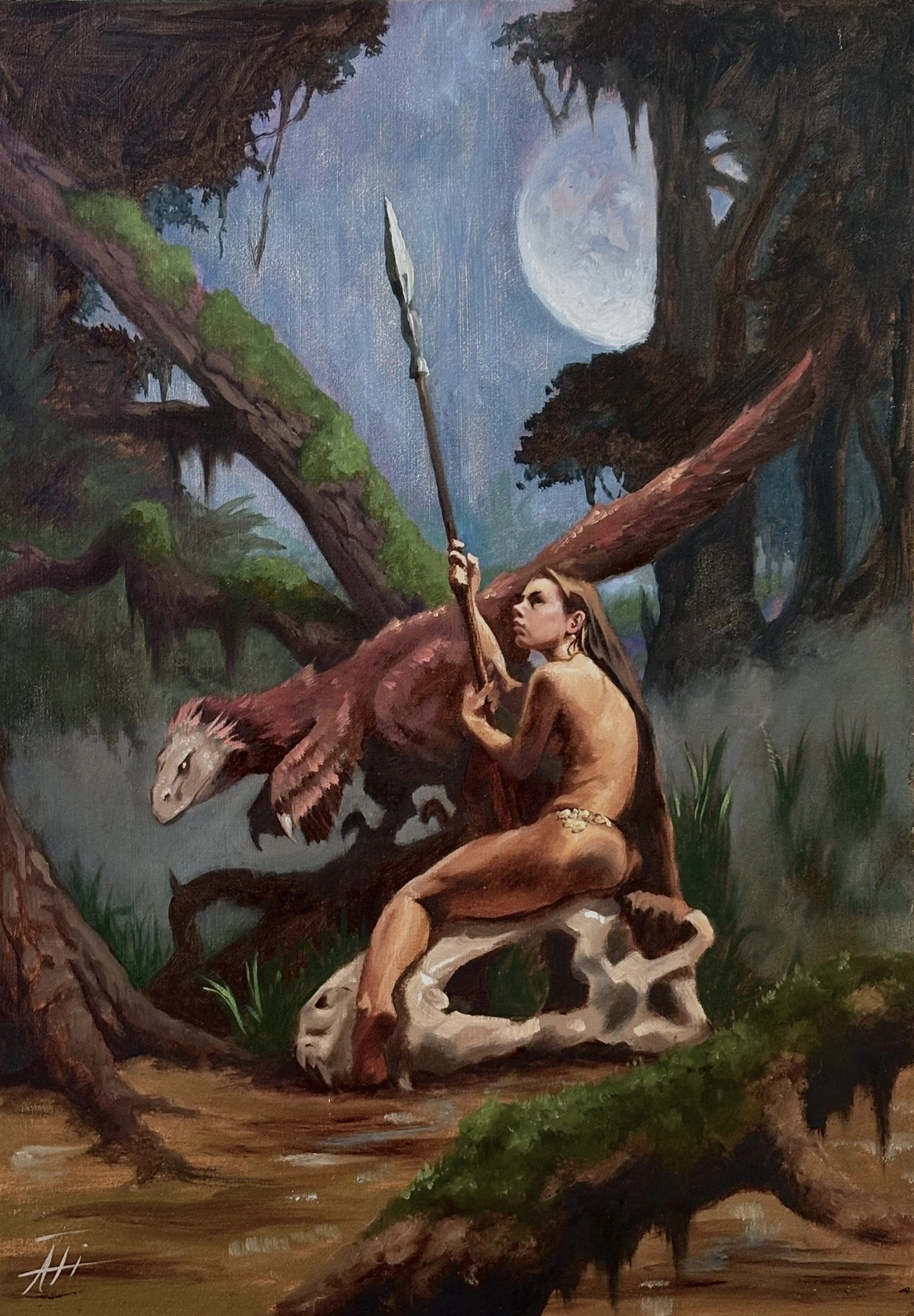 Oljemålning Nights Respite av Karl Ährlin