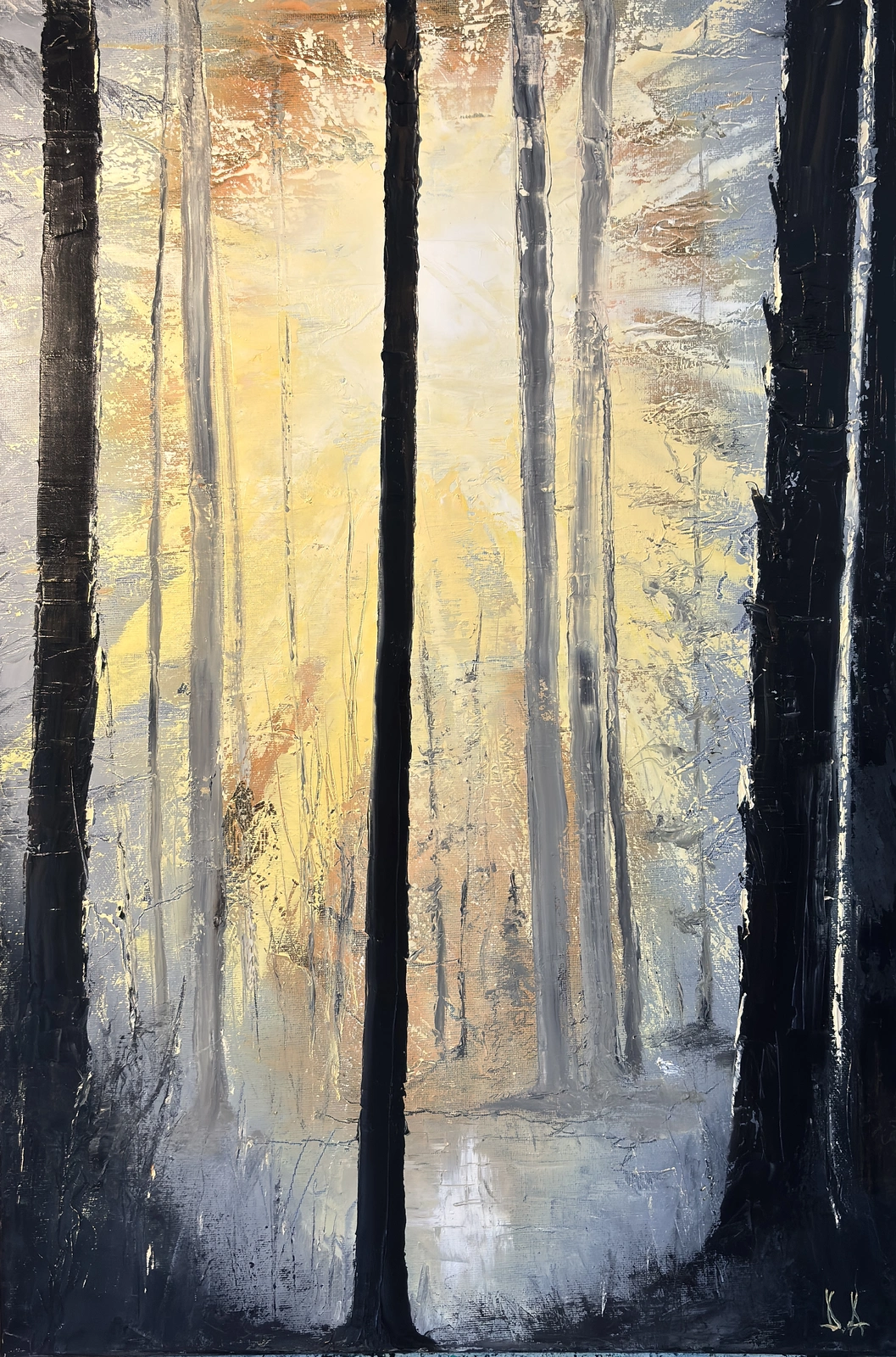 Oljemålning Whispers Through the Pines av Dragan Avramovic