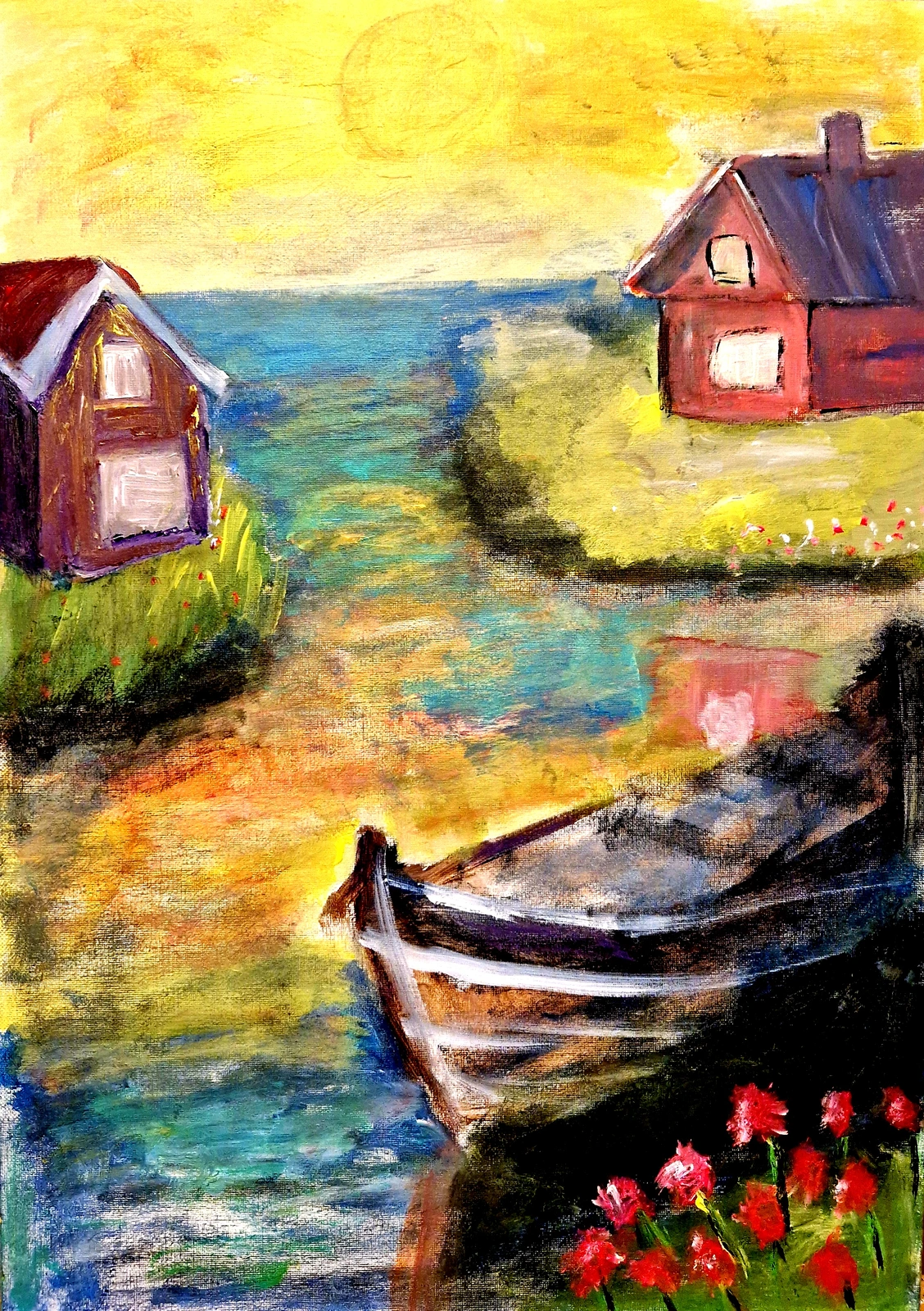Akrylmålning Landskap-2 av Birgitta Jonsson Bijon Art