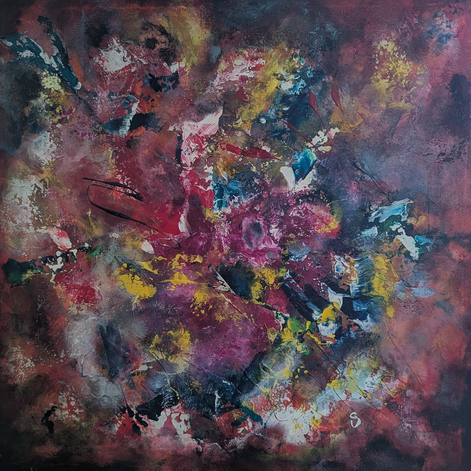 Akrylmålning Colour Explosion av Susanne Grahn