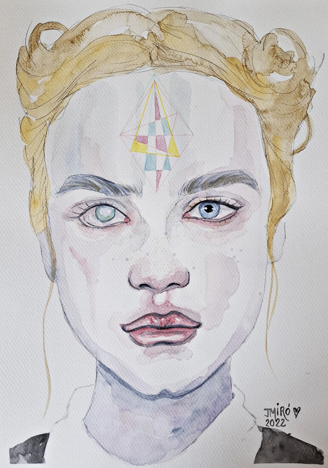 Akvarell Portrait av Judith Miró Rodriguez