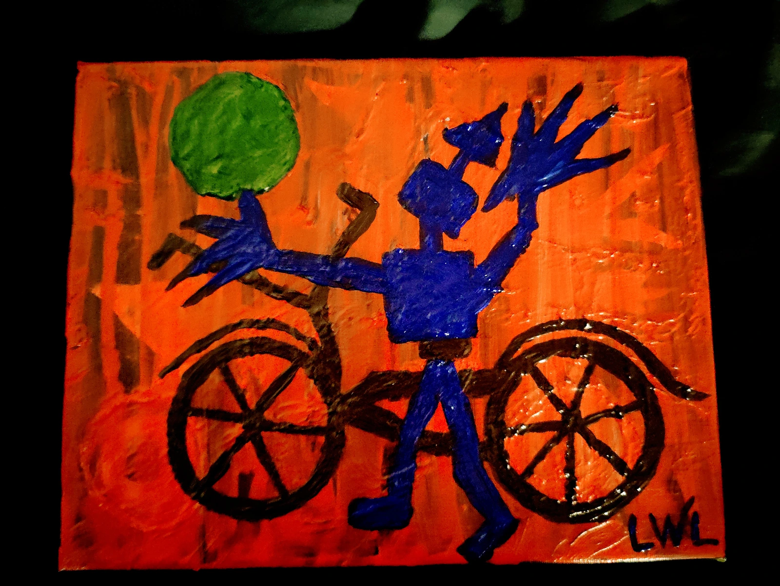 Akrylmålning Bike av Leif Lundberg