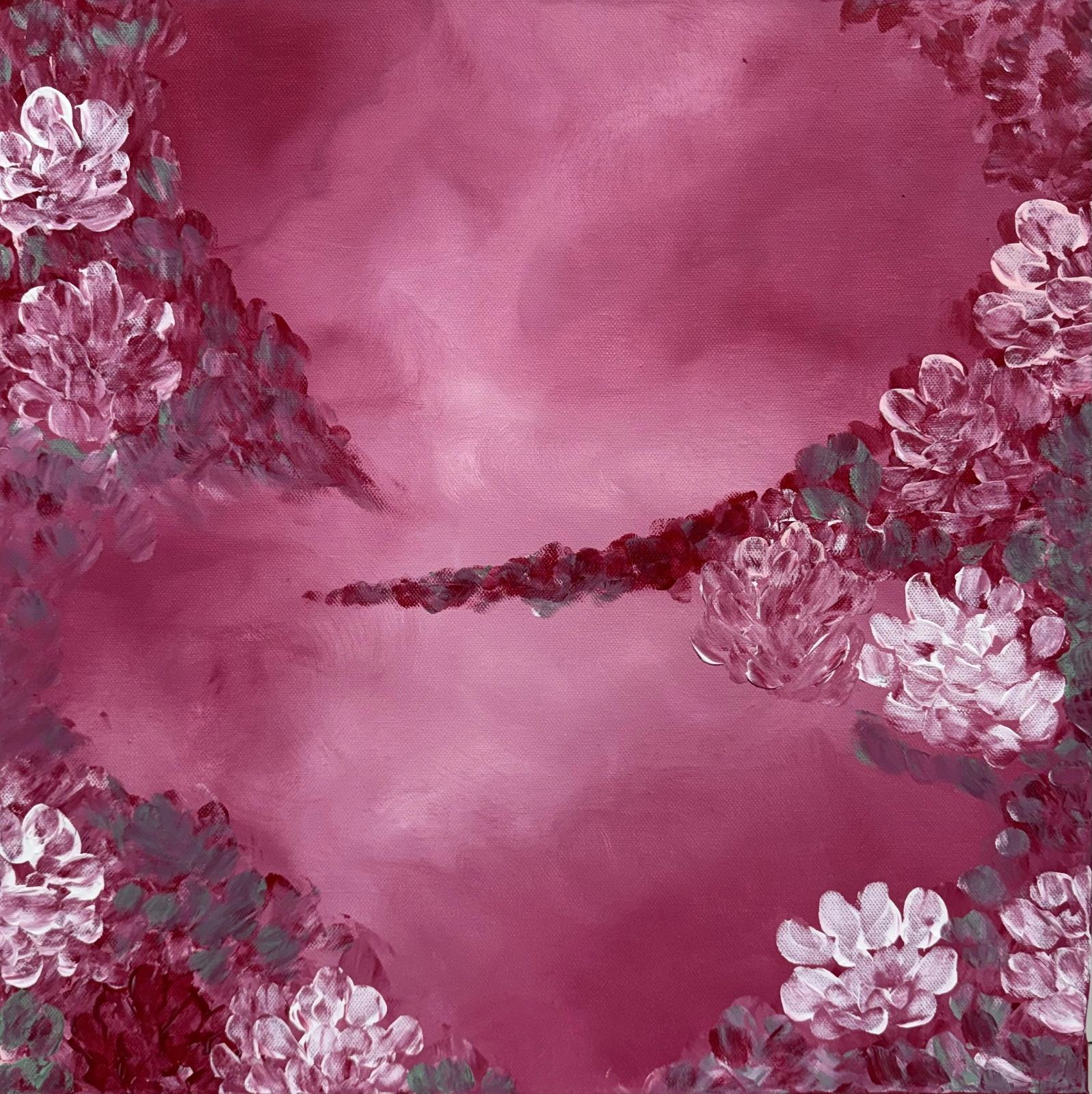 Akrylmålning Pink crush av Oulaya Kebbaj