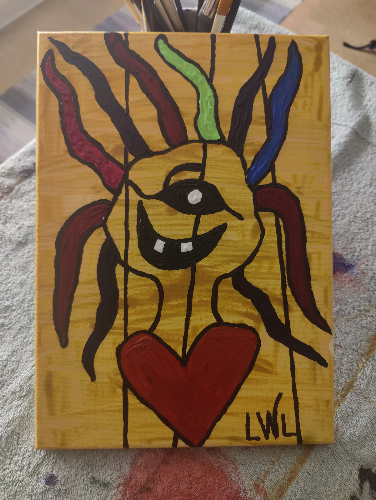 Akrylmålning Rasta girl av Leif Lundberg