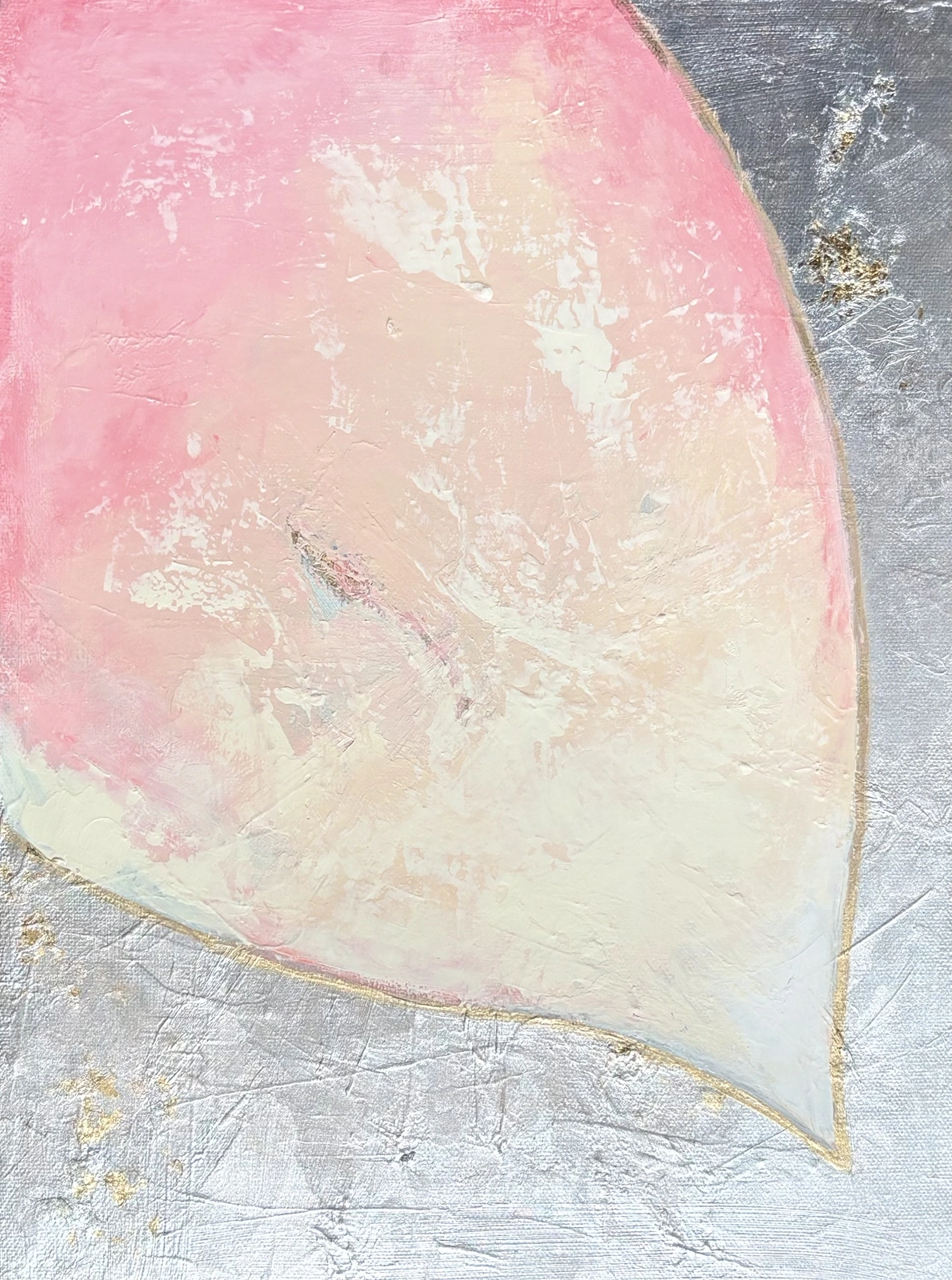 Akrylmålning Petals - pink & silver II av Lee Seger