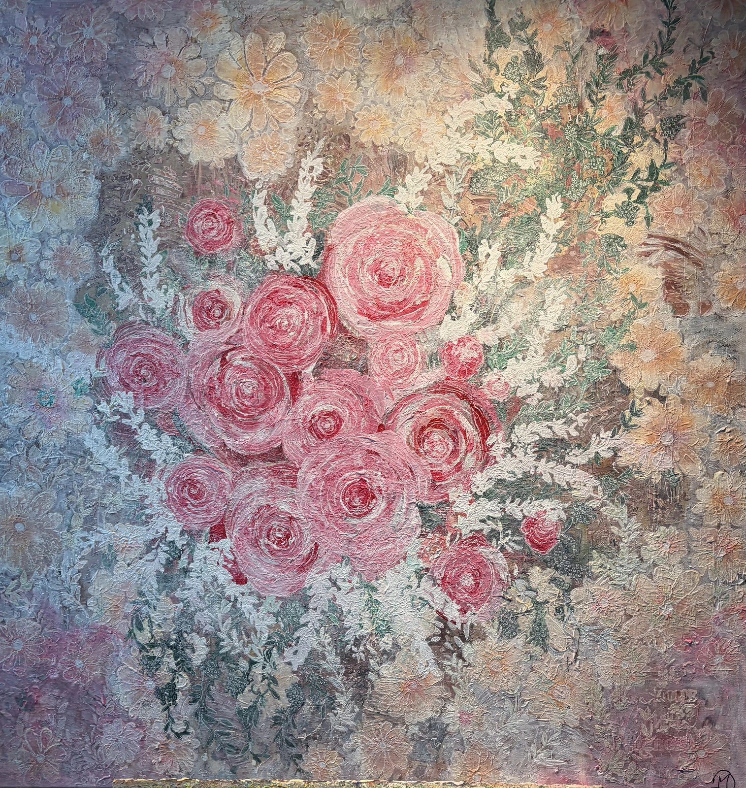 Akrylmålning Rosa drömmar av Marie Duclos