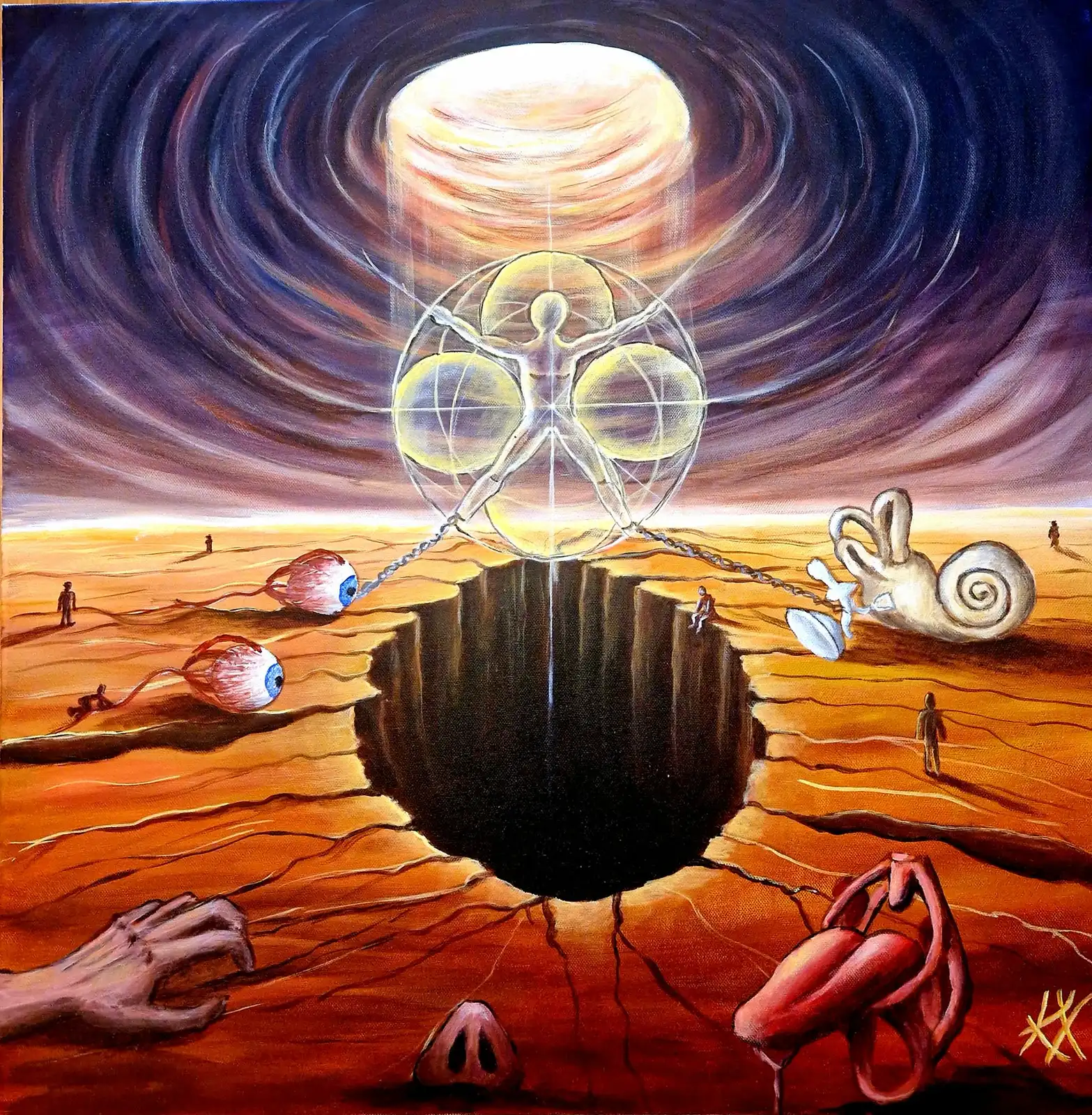 Akrylmålning The abyss av Katerina Chatzidionysiou