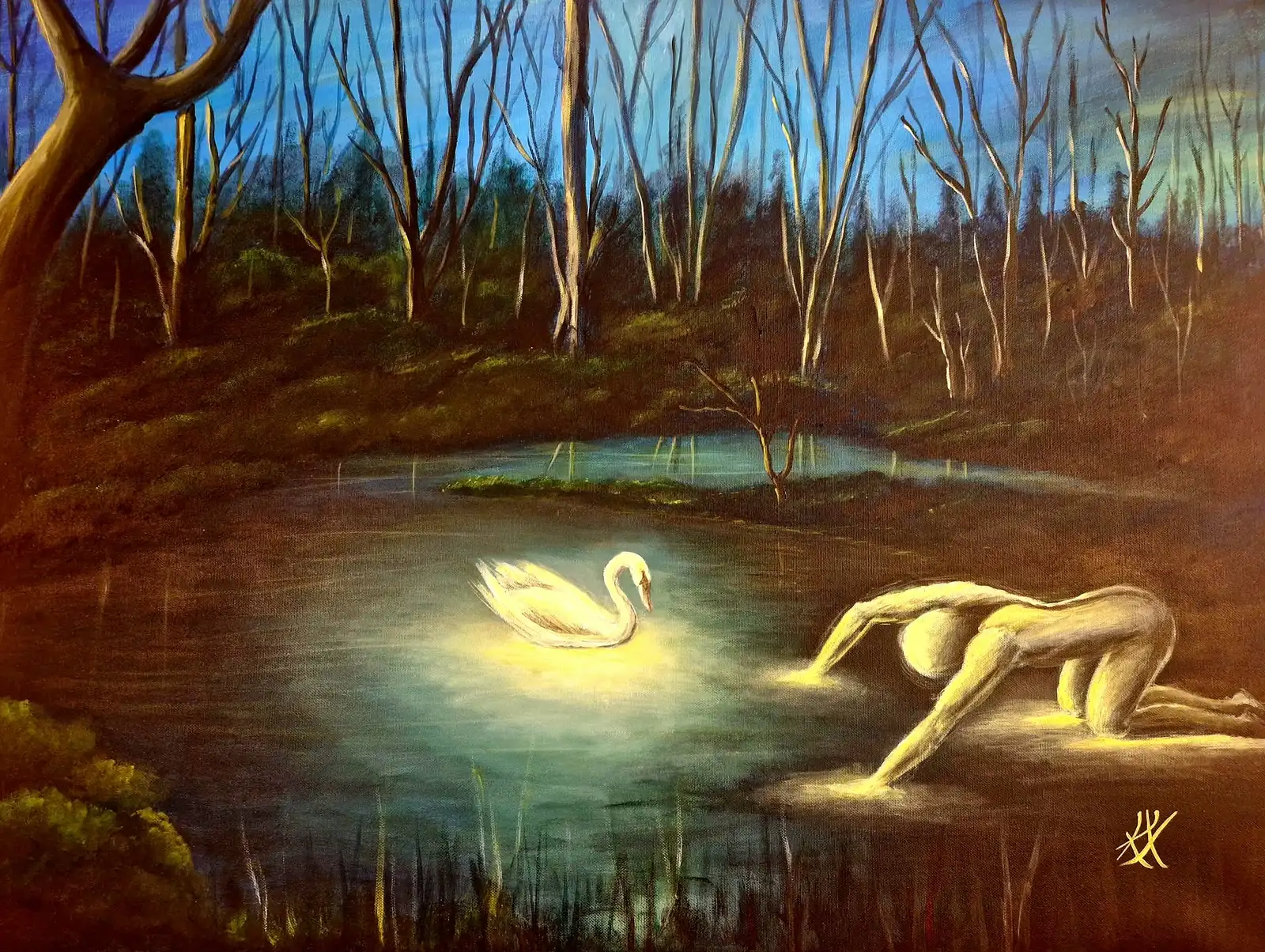 Akrylmålning Untitled nr83 av Katerina Chatzidionysiou