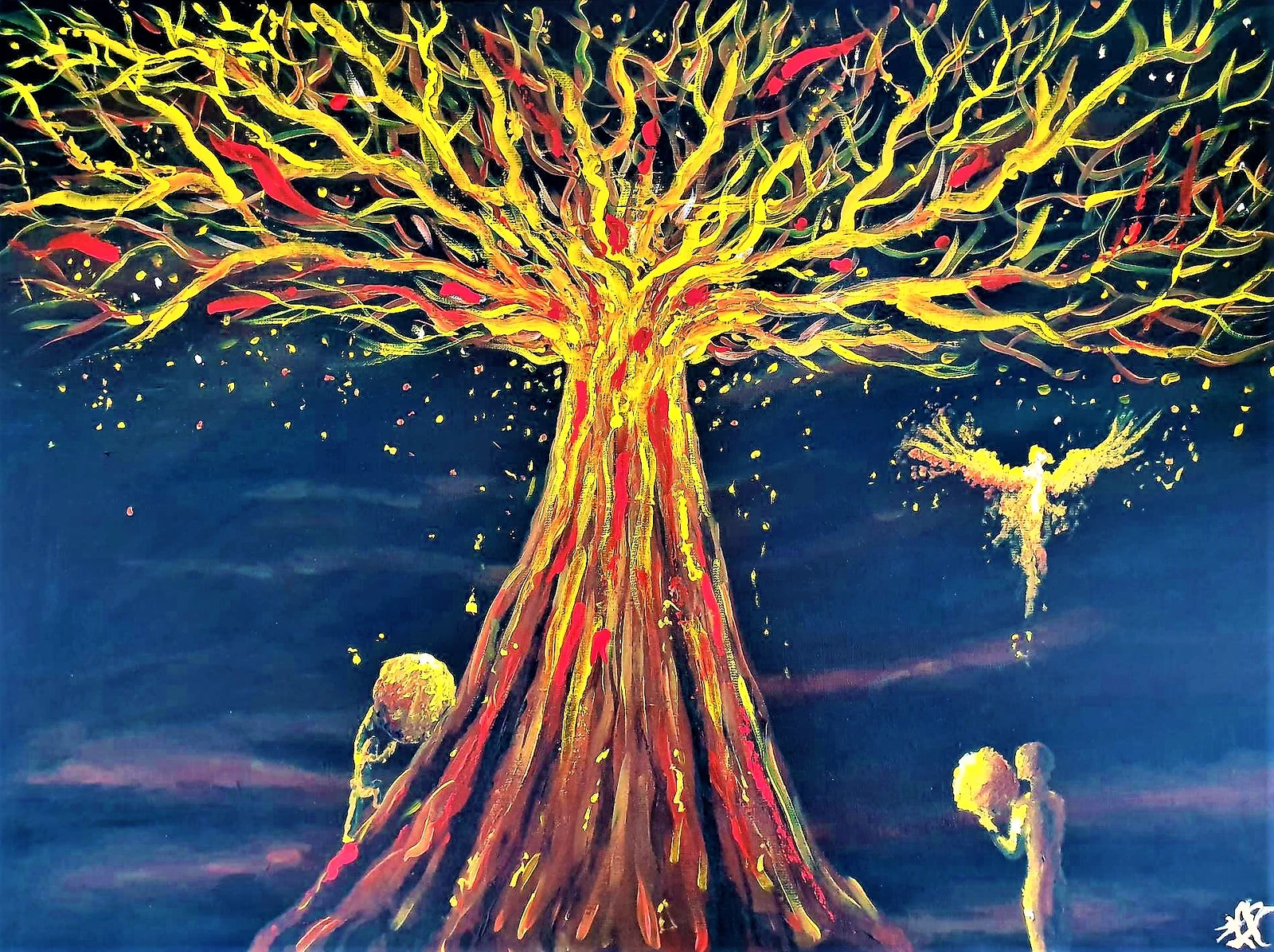 Akrylmålning The soul of man av Katerina Chatzidionysiou