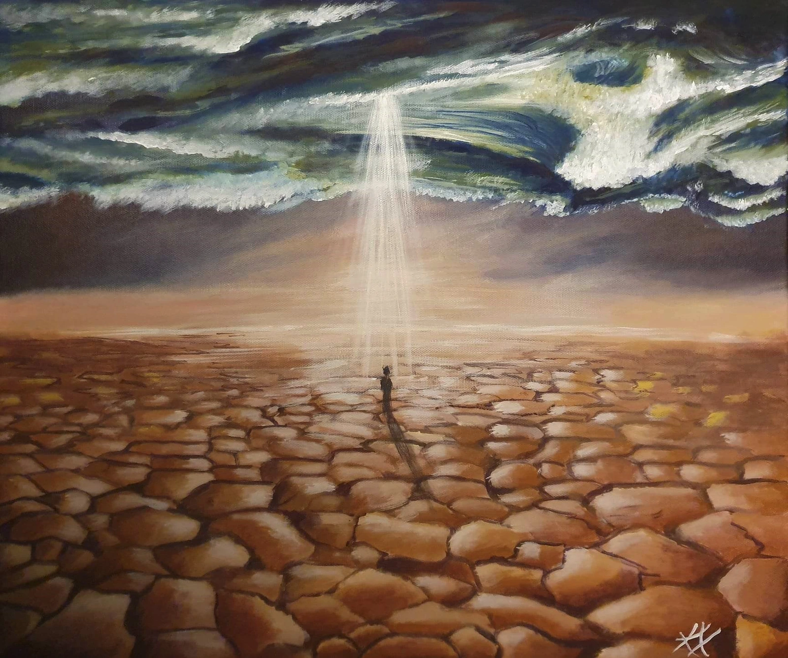 Akrylmålning Solitude av Katerina Chatzidionysiou