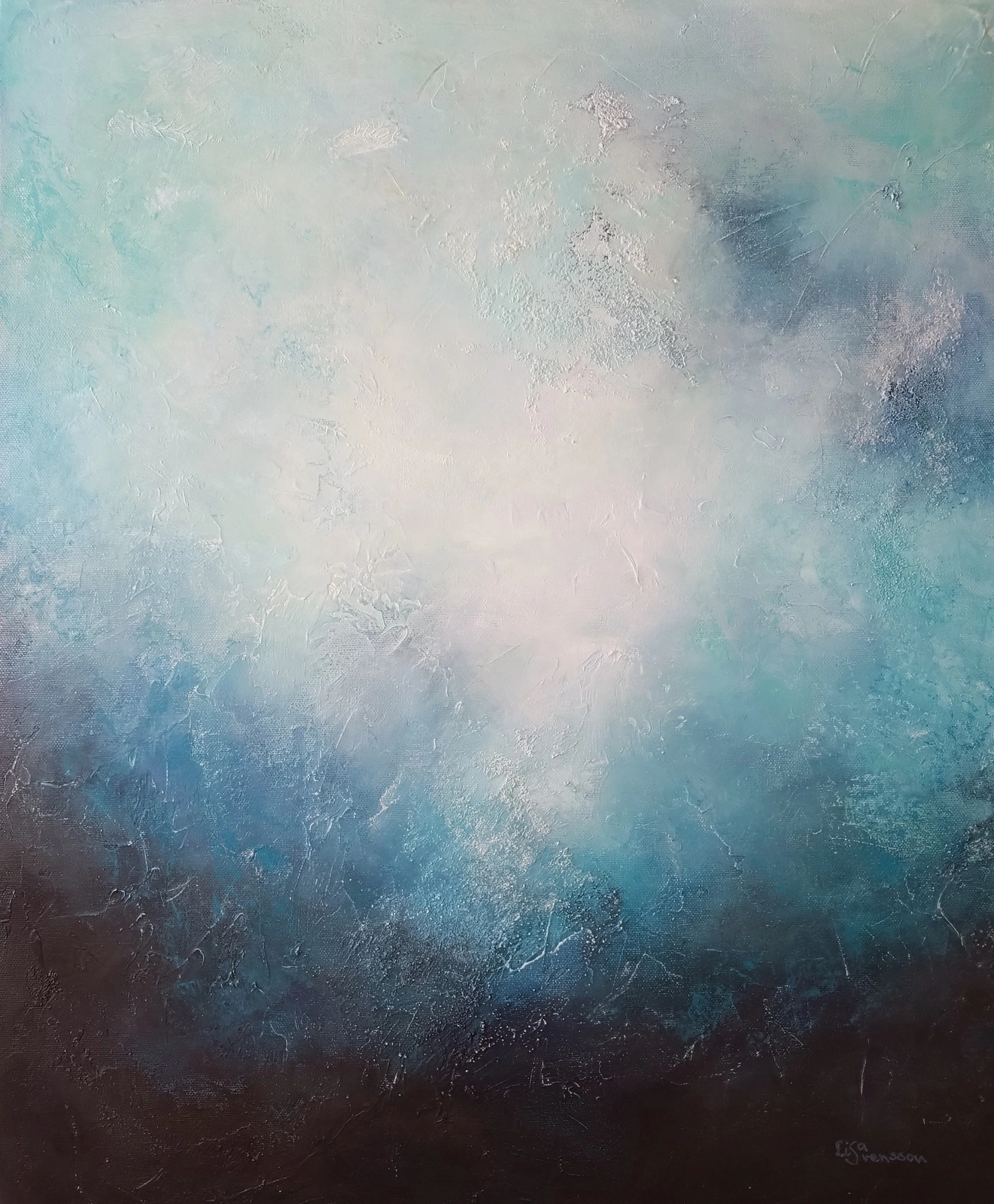 Akrylmålning "Dreamy blue" av Lisa Svensson