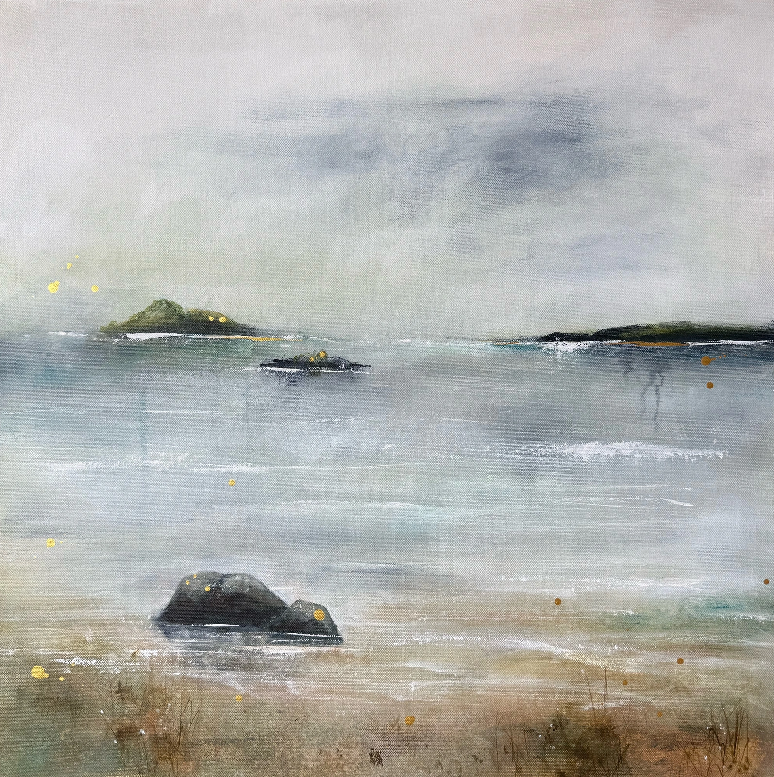 Akrylmålning Strandpromenaden av Monica Berglin