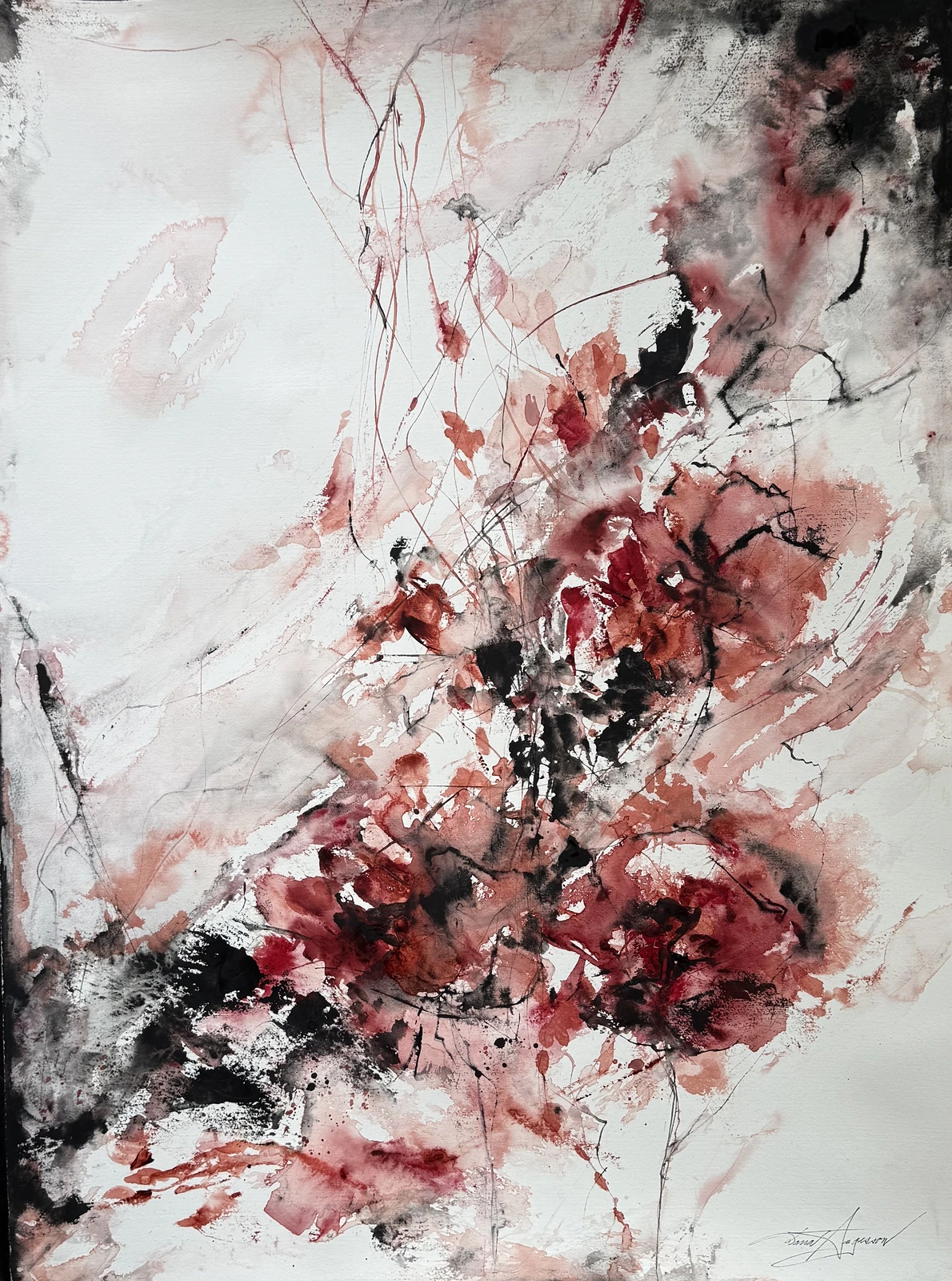 Akvarell Scent of poppies tears av Dana Ingesson