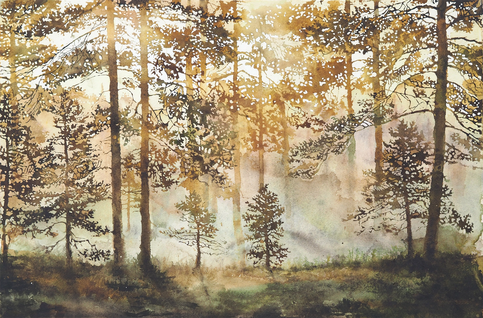Akvarell Viloljus av Maria Lagesson