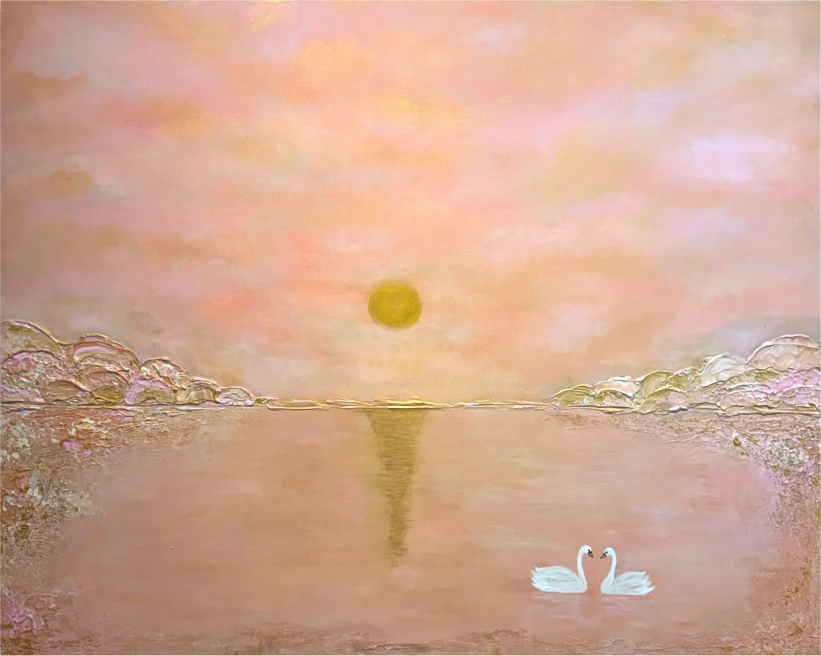 Akrylmålning Golden sunset av Sofia Wahlgren