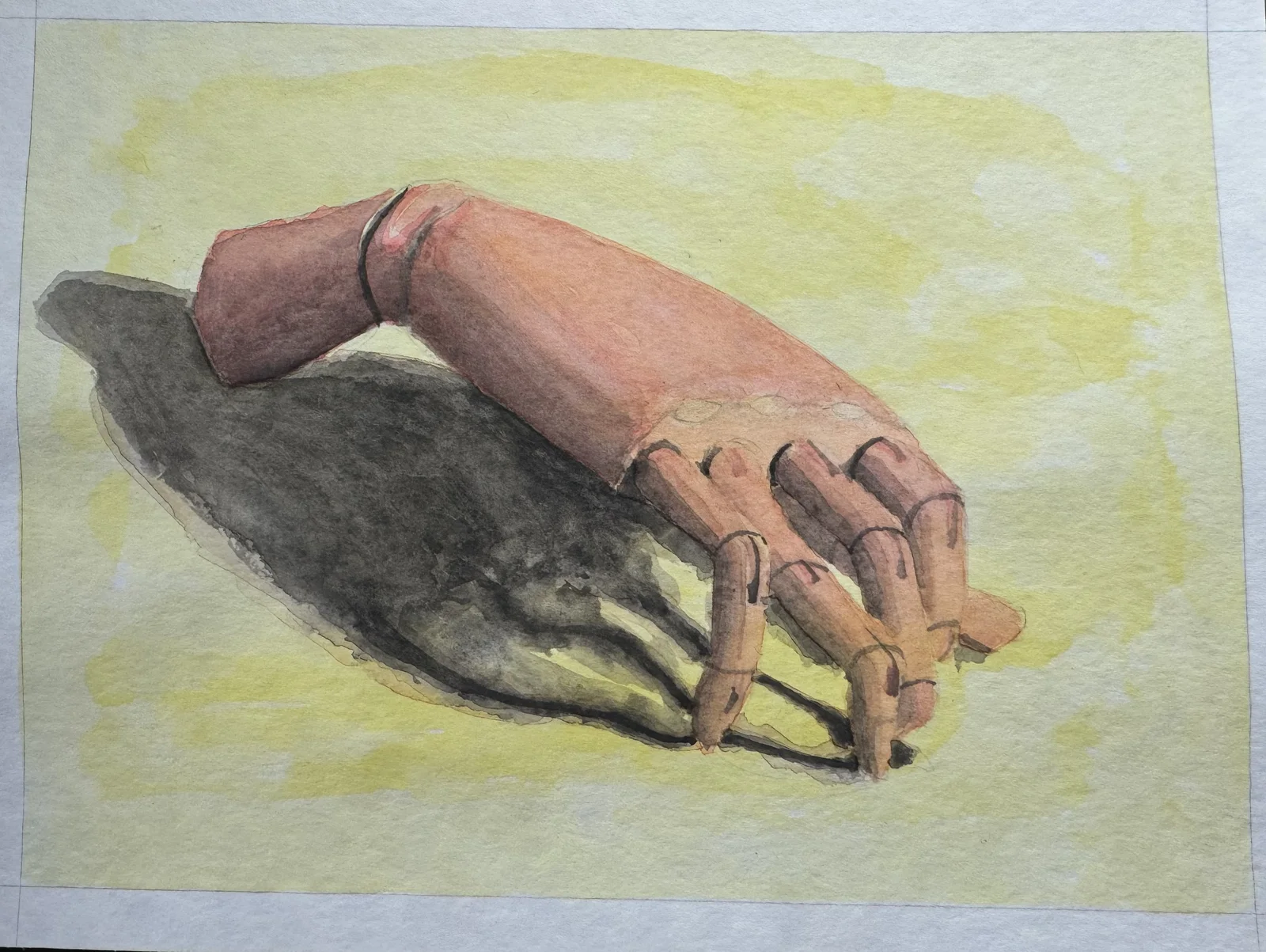 Akvarell Study of disembodied hand av Jesper Paulson