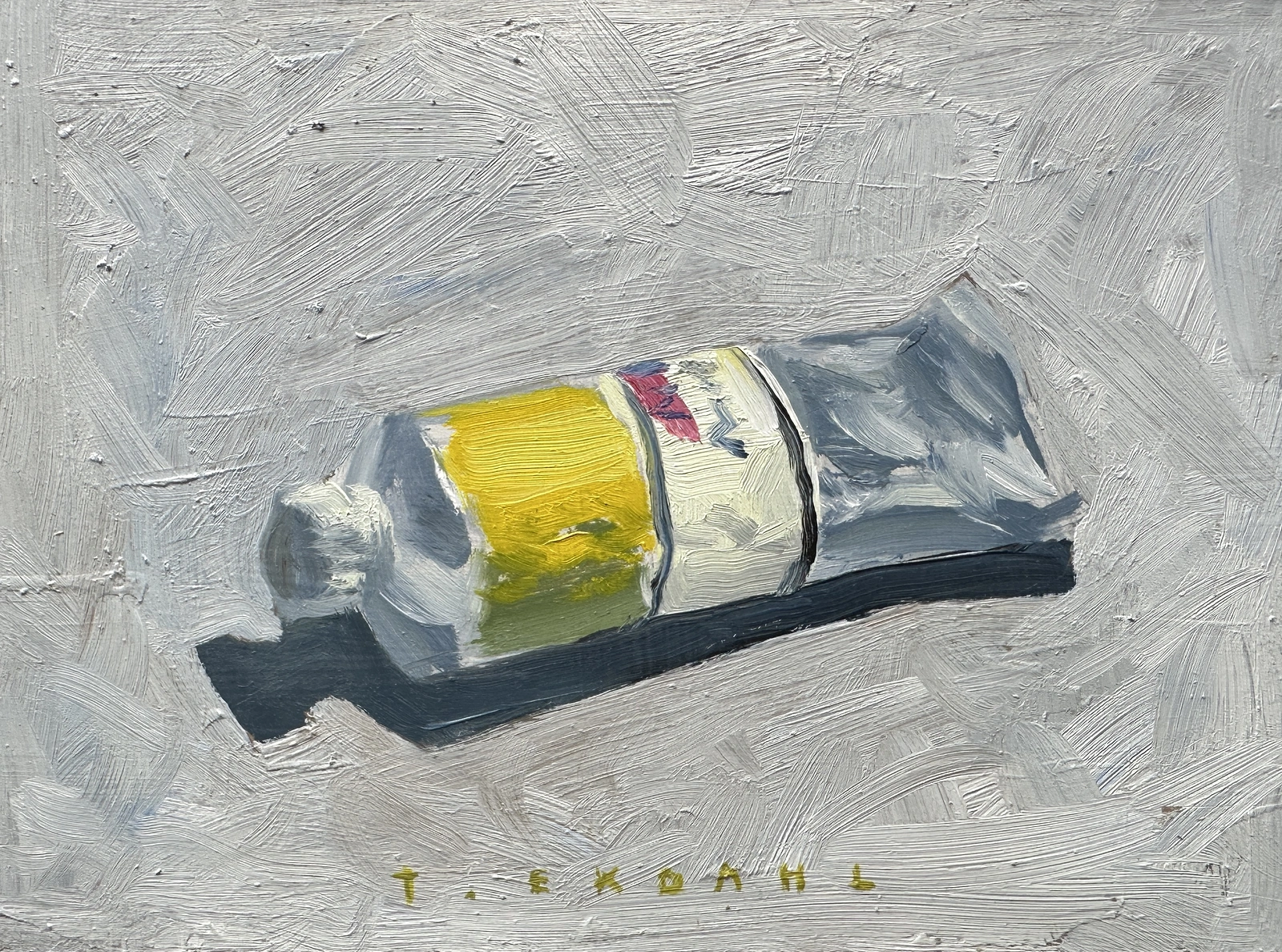 Oljemålning Gul MH-färgtub av Thomas Ekdahl
