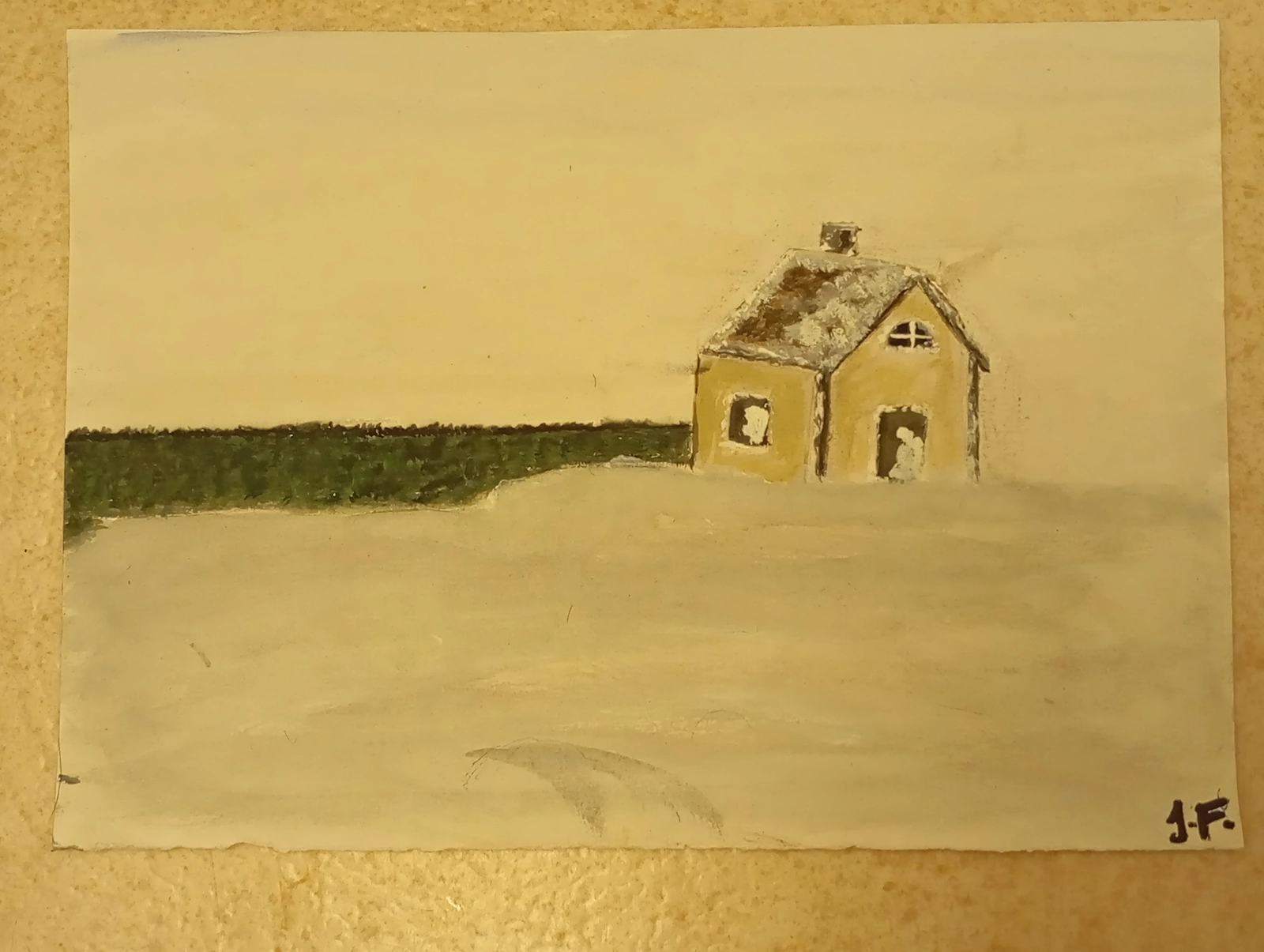 Akvarell Huset av Johanna F