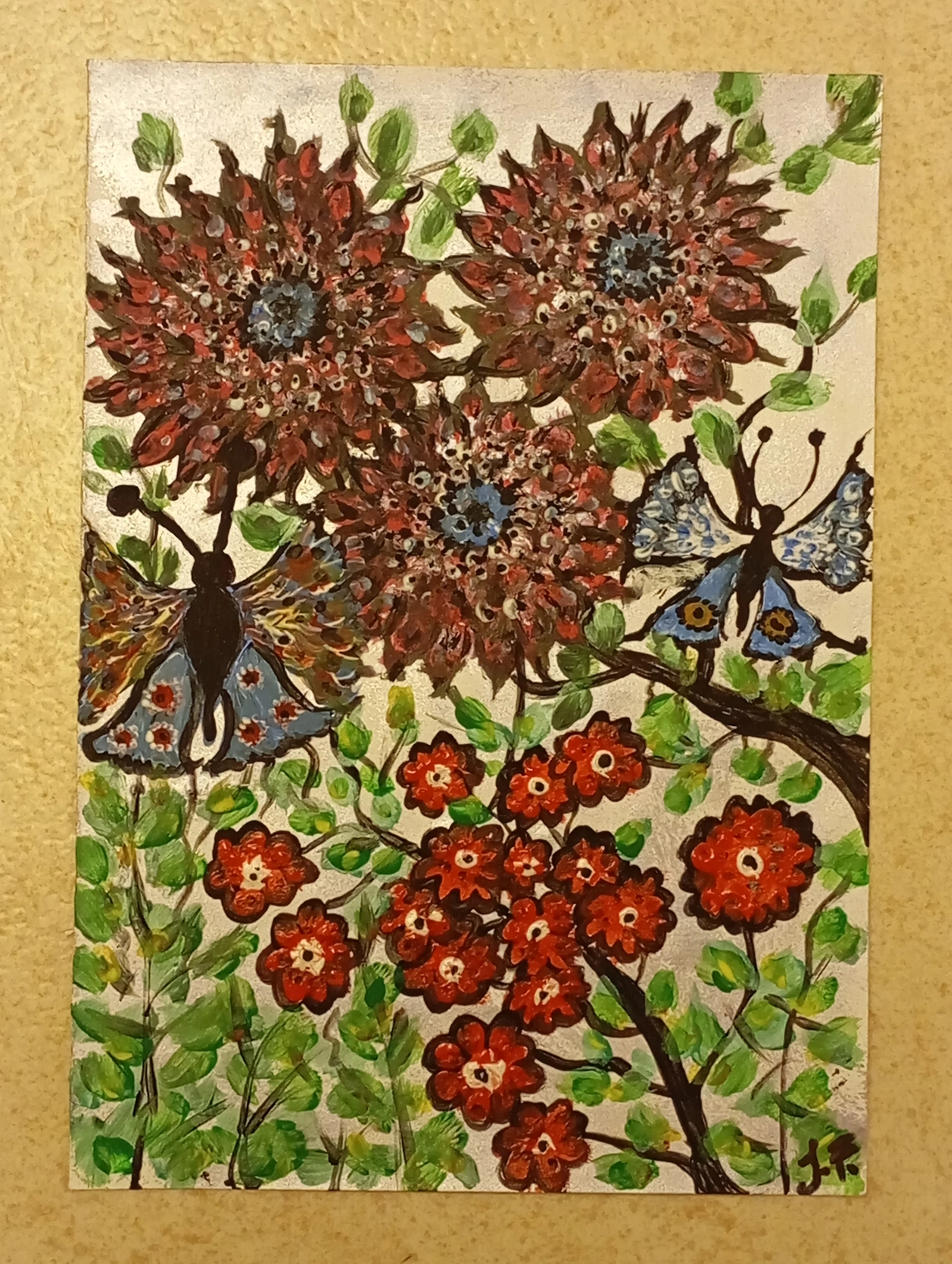 Akrylmålning Blomster dröm av Johanna F
