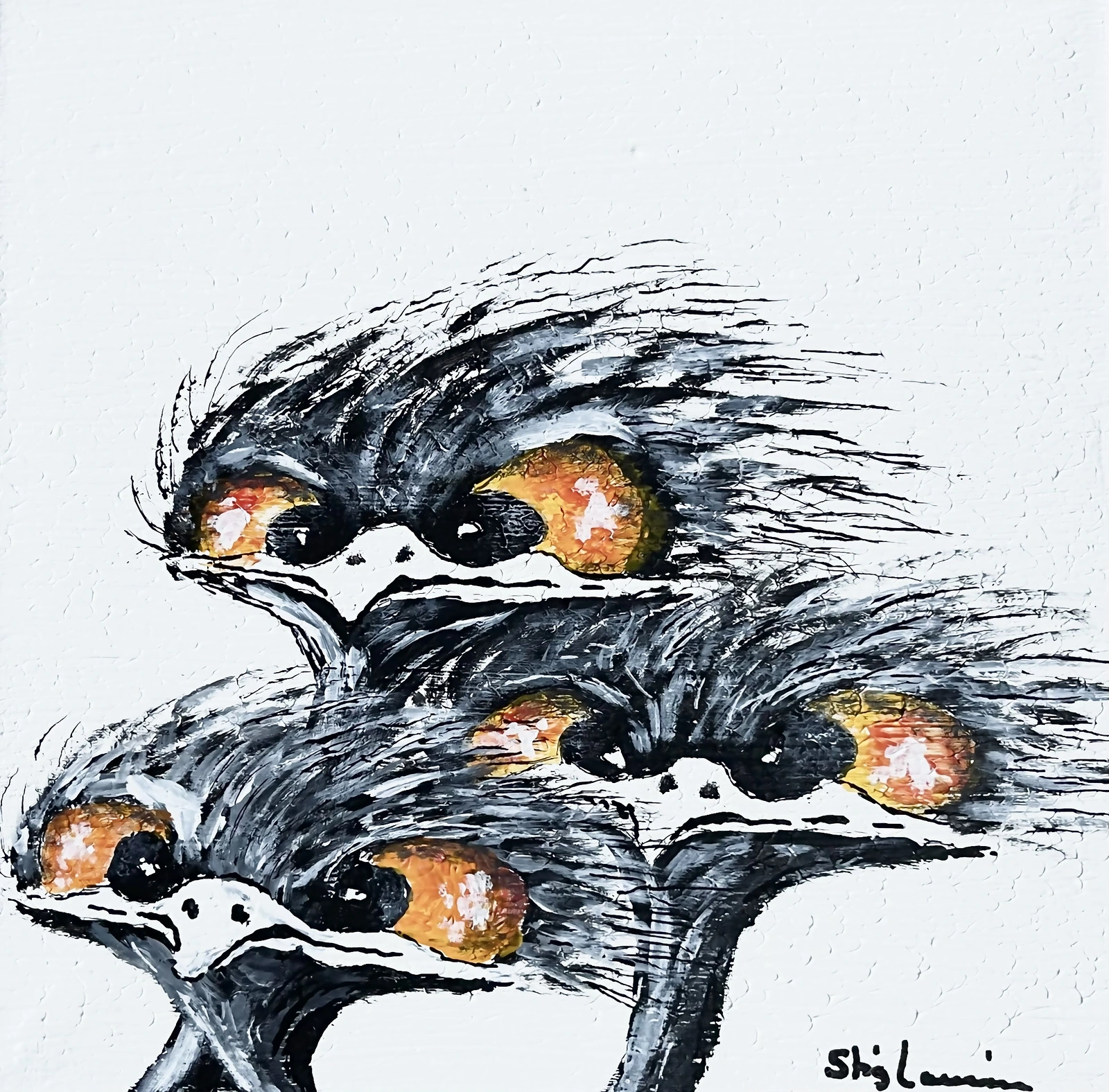 Akrylmålning Struts nr. 116 av Stig Laurin