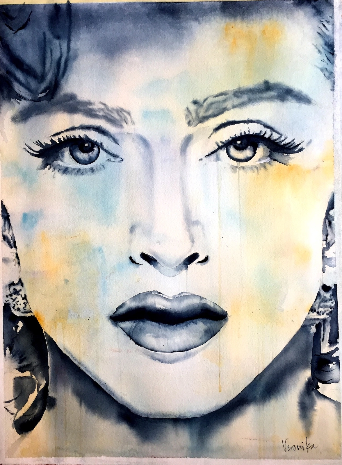 Akvarell Who´s that girl? av Veronika Yngwe