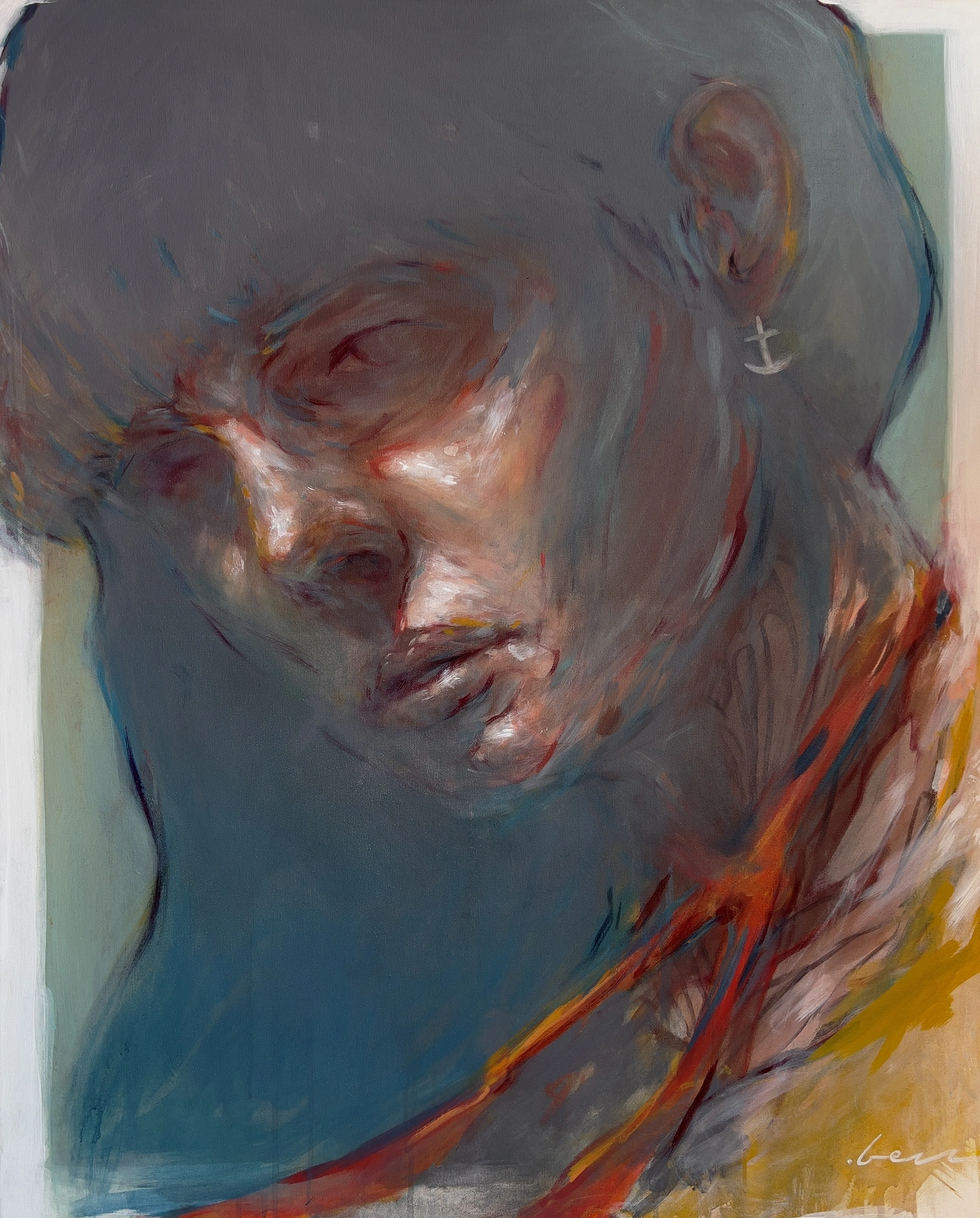 Akrylmålning Alone in Crowds av Andreas "BEZZ" Weidman