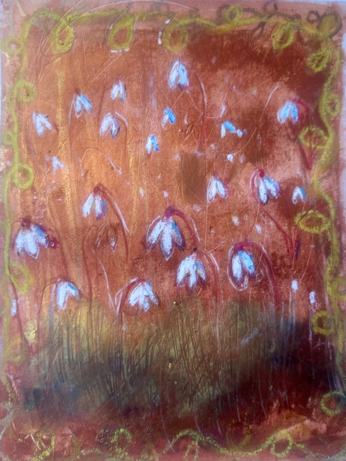 Akrylmålning Snowdrops heritage I av Art By Nina Johansson