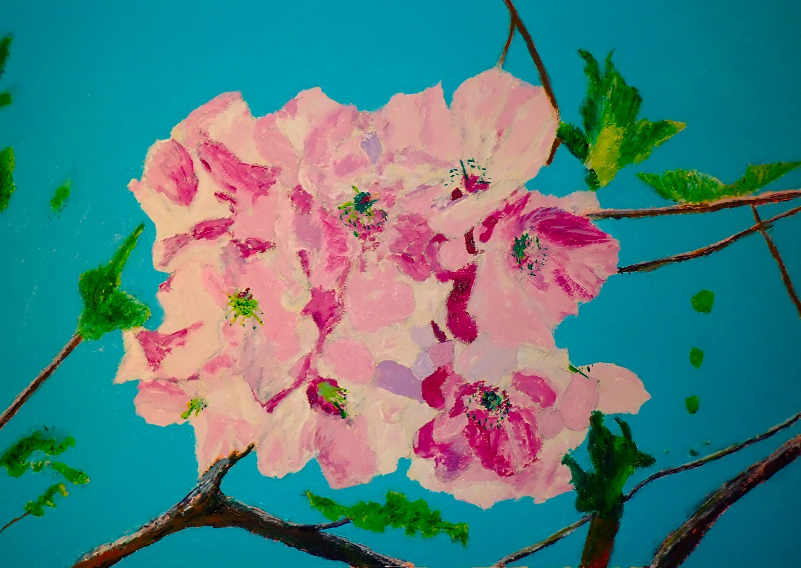 Akrylmålning Körsbärsblommor av Ulf Berggren