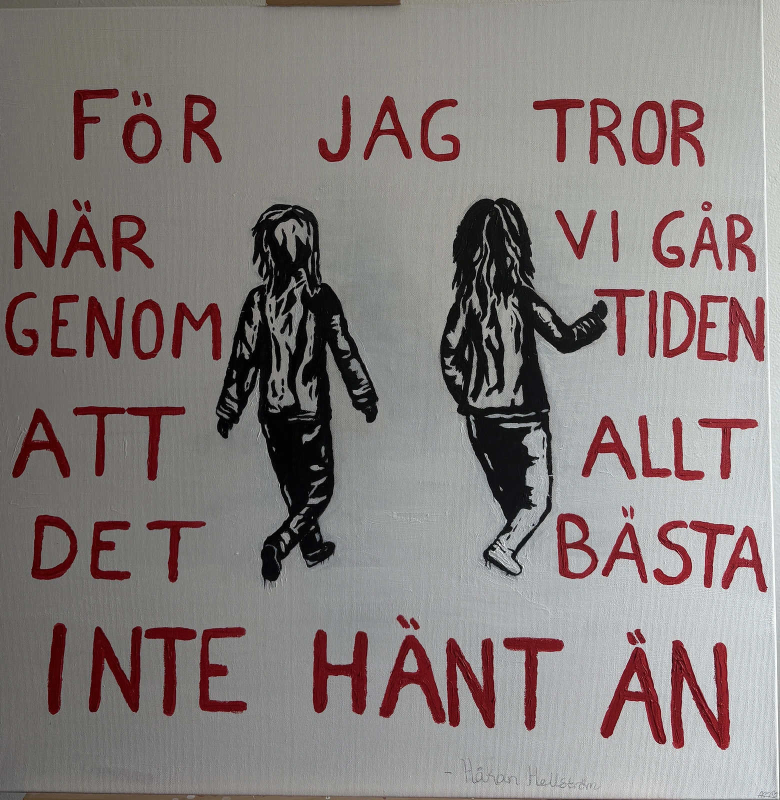 Akrylmålning Du är snart där - Håkan Hellström av Alicia Möller