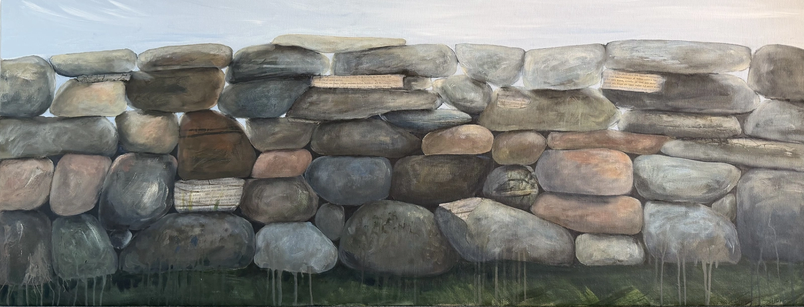 Akrylmålning If I look through the Wall I can see the sky av Helena Berggren