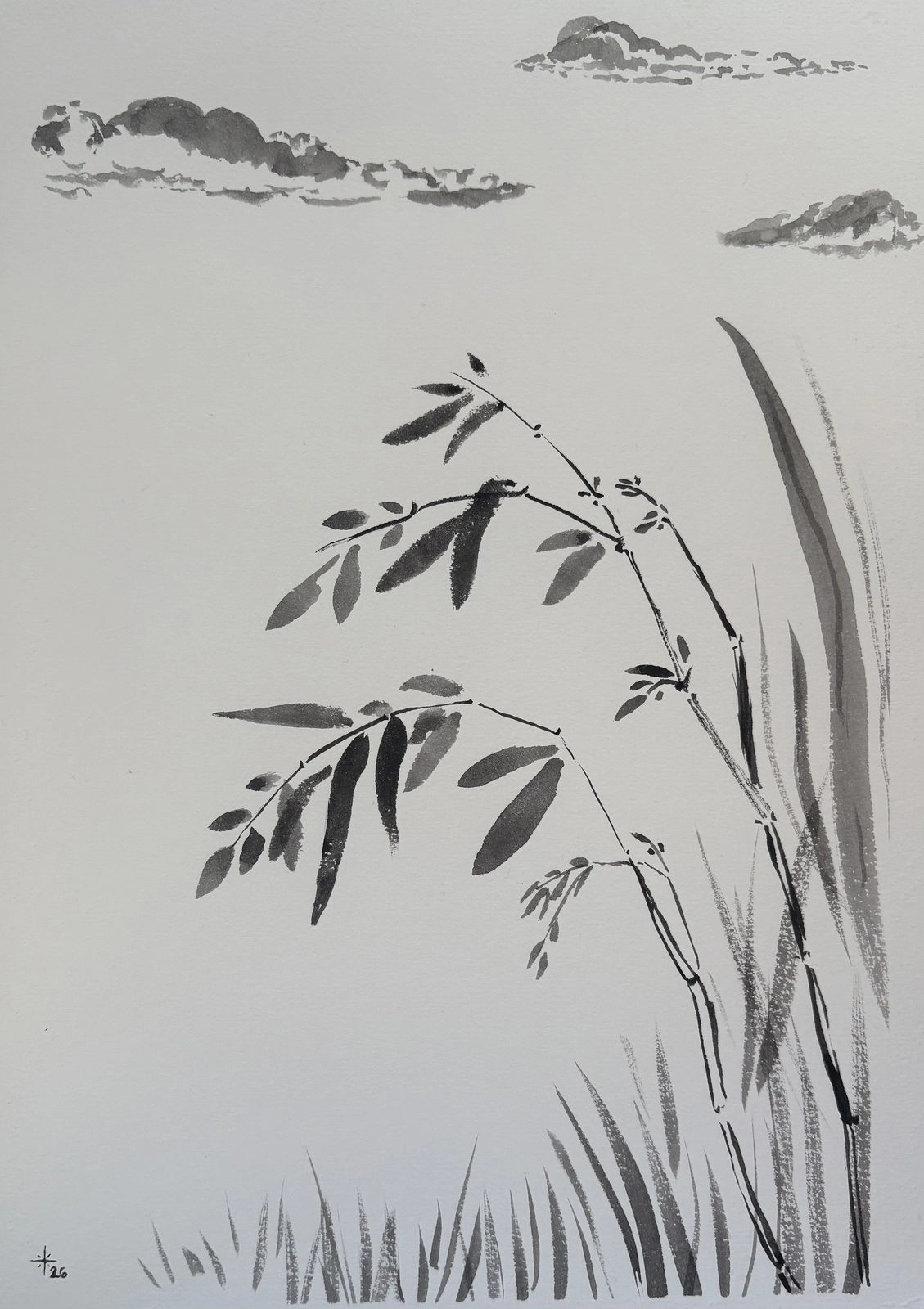 Akvarell Growing wild av Isabella Thorsell