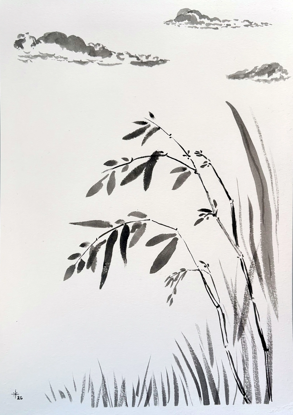 Akvarell Growing wild av Isabella Thorsell