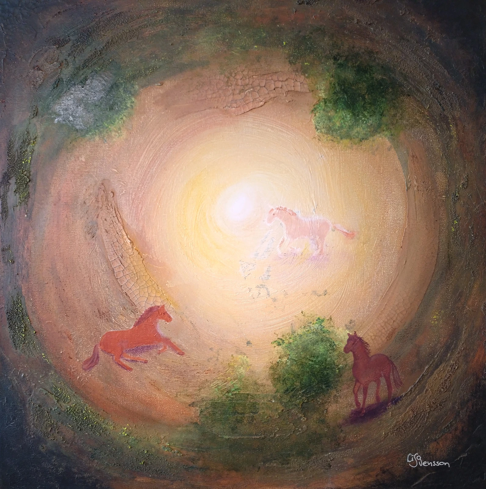 Akrylmålning "Light of love" av Lisa Svensson