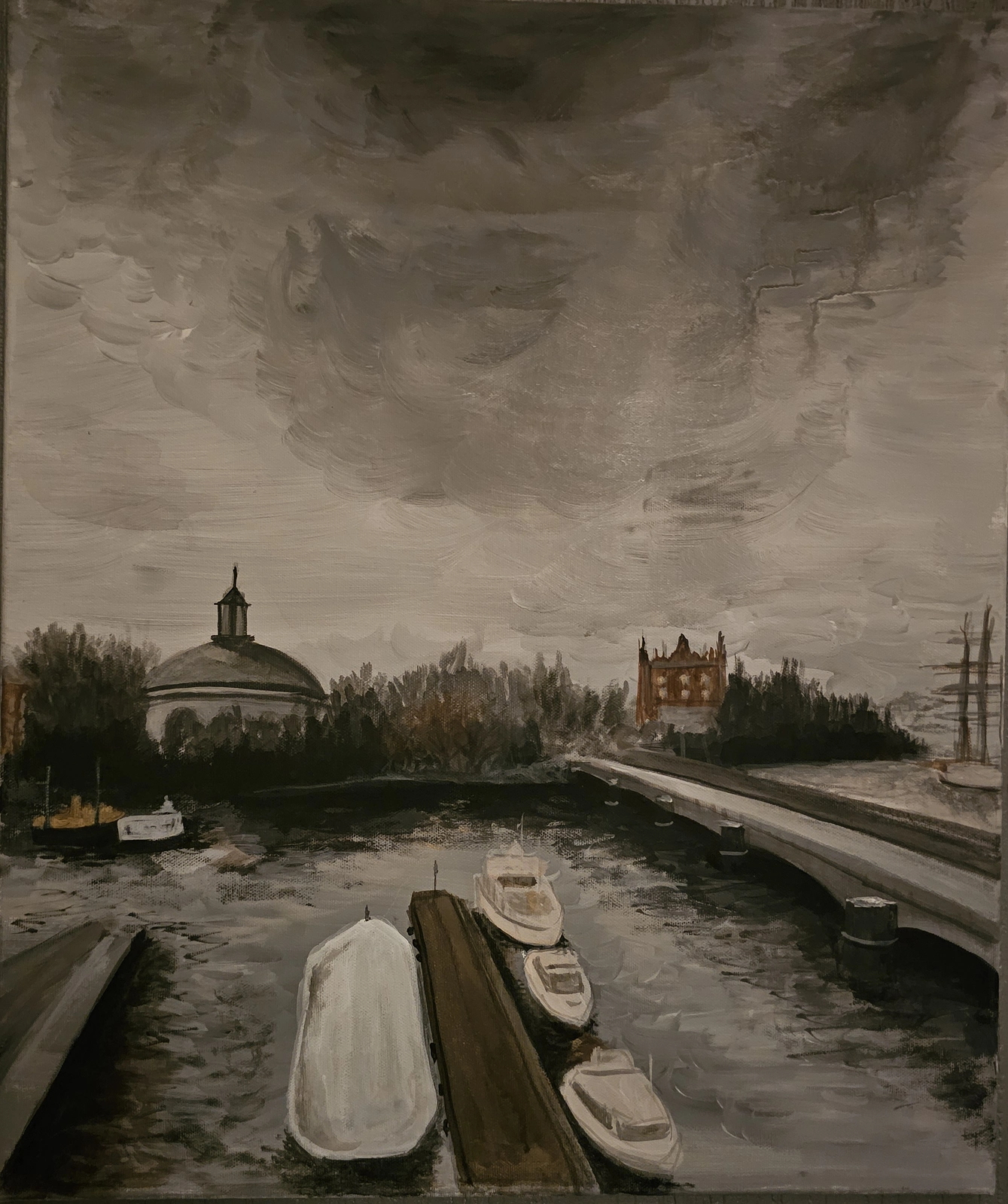 Akrylmålning Skeppsholmen av Linda Perminger
