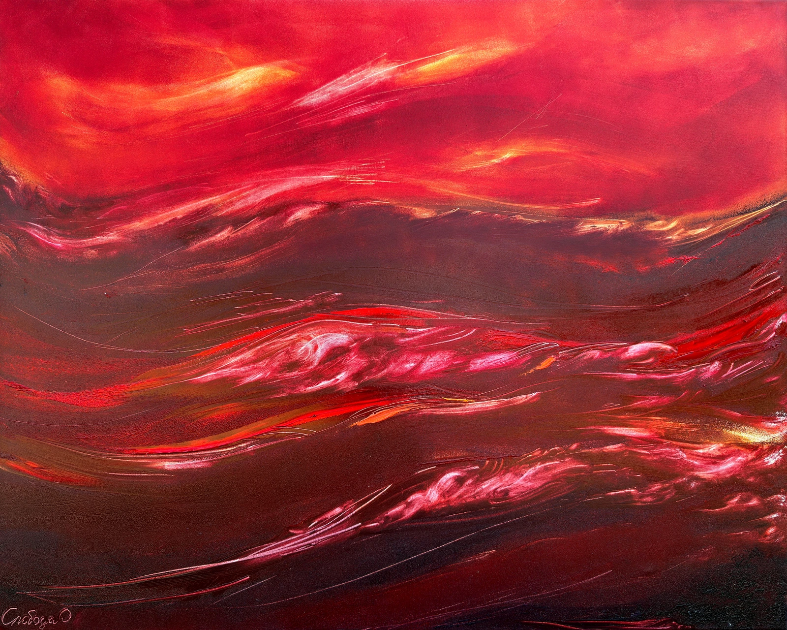 Oljemålning Pulse of the Horizon av Olena Sloboda