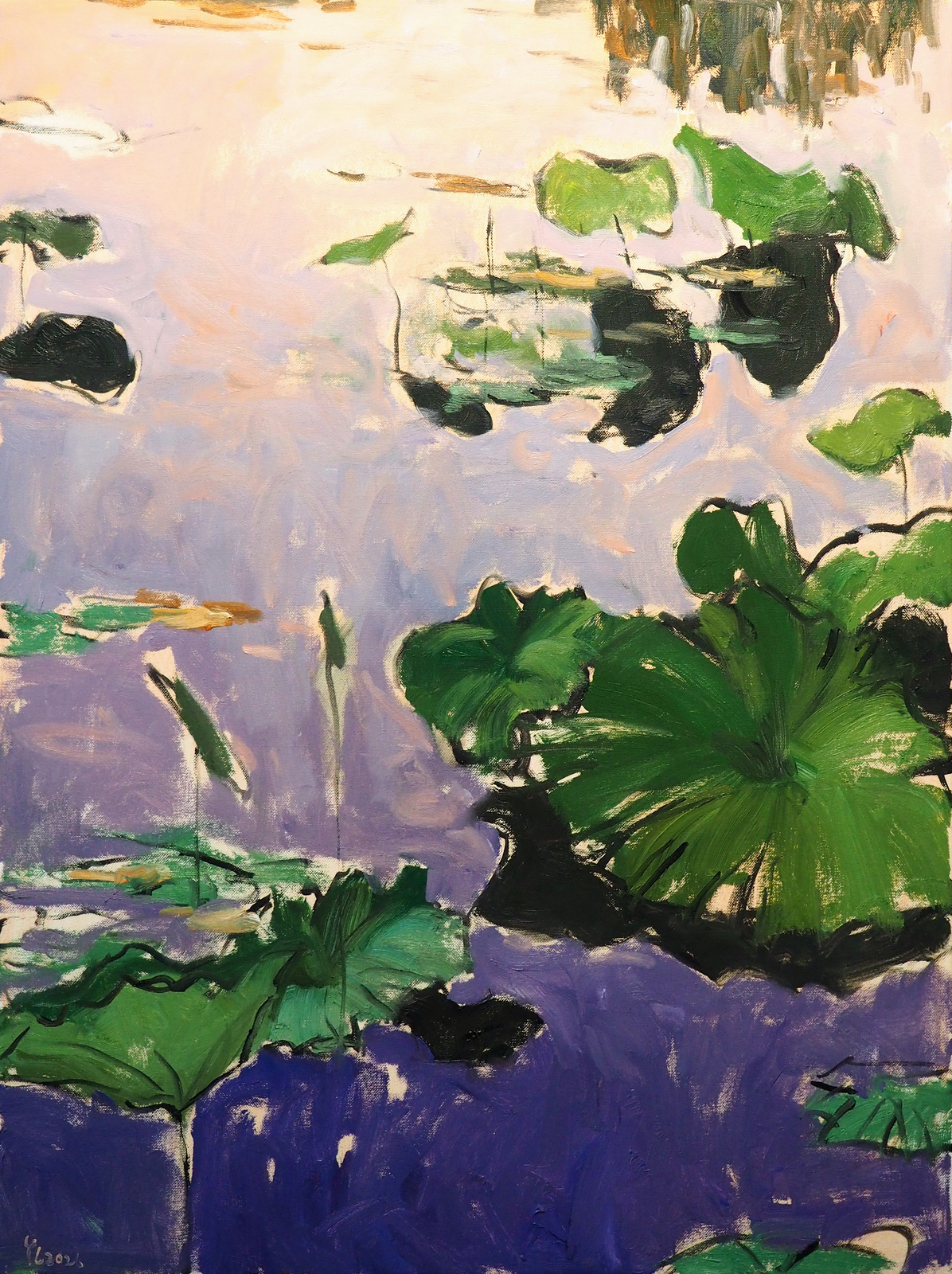 Oljemålning Lotus blad av Yuanyuan Liu