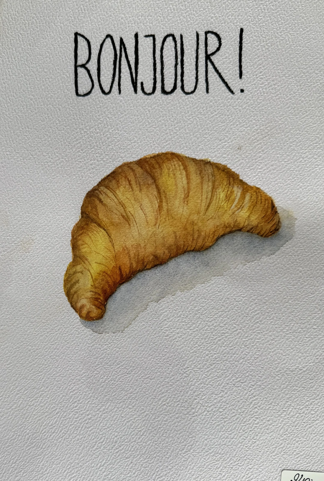 Akvarell Bonjour! av Maria Lindgren