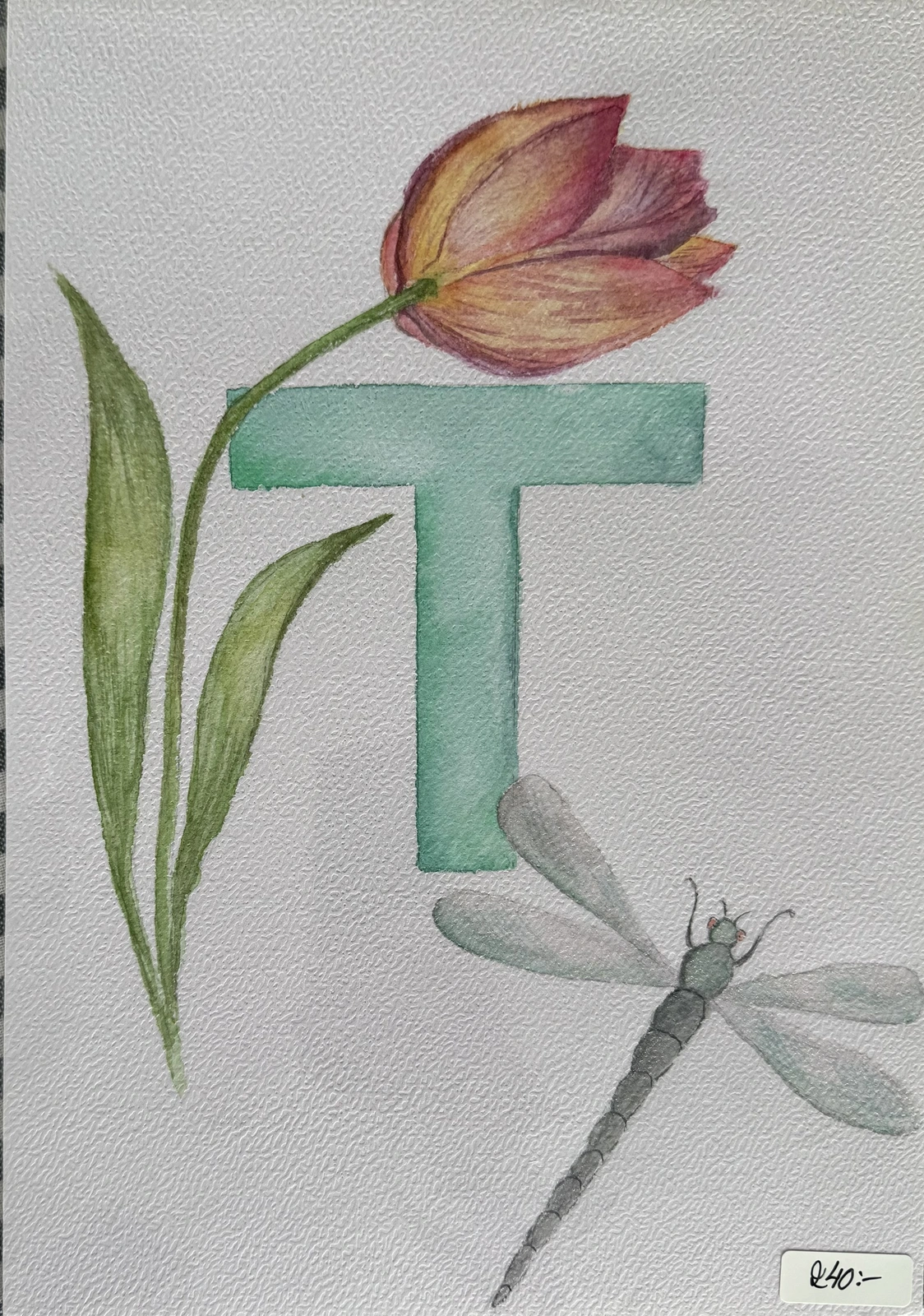 Akvarell T av Maria Lindgren