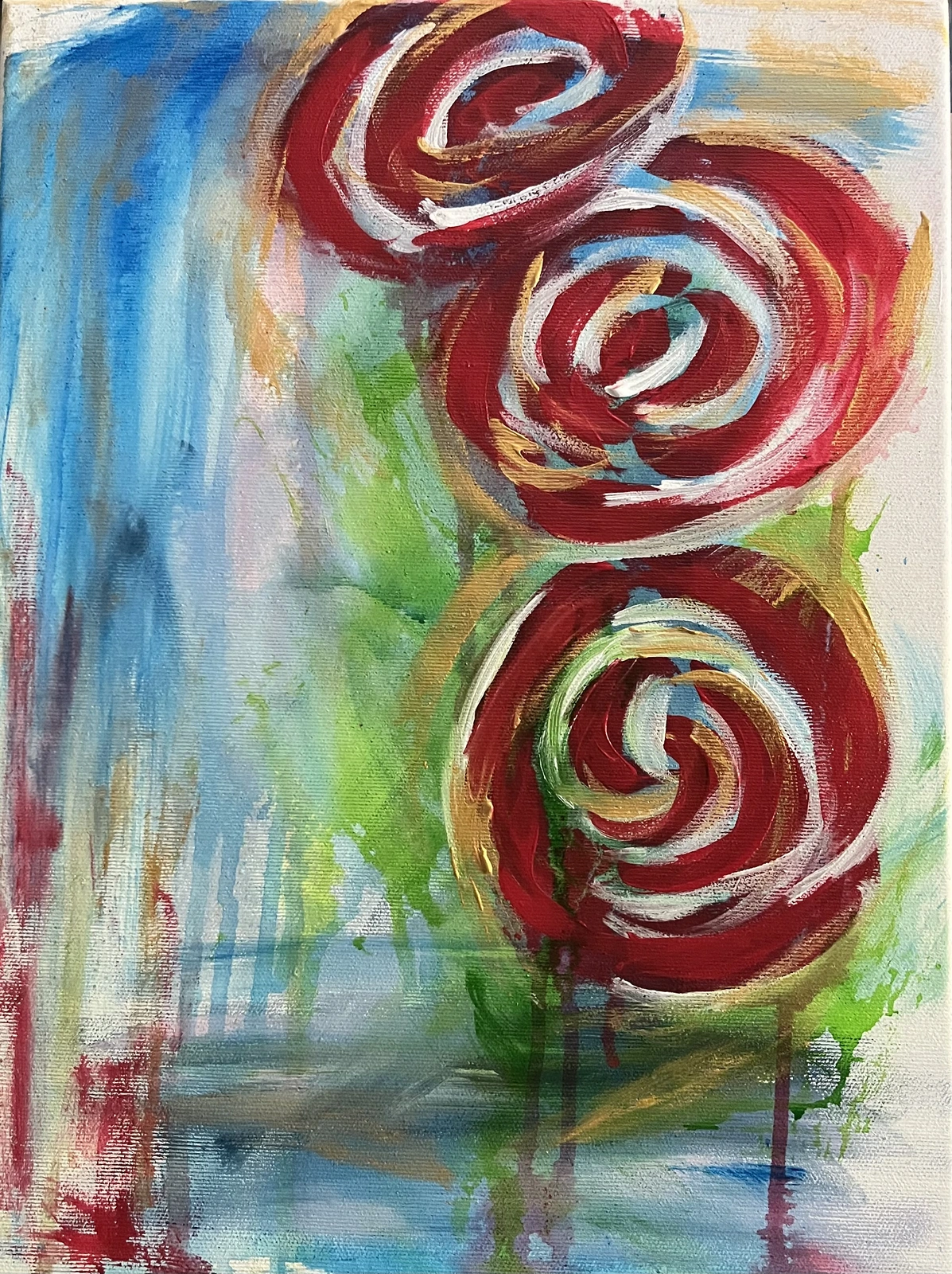 Akrylmålning Abstract roses 2 av Amie Norrman Söderman