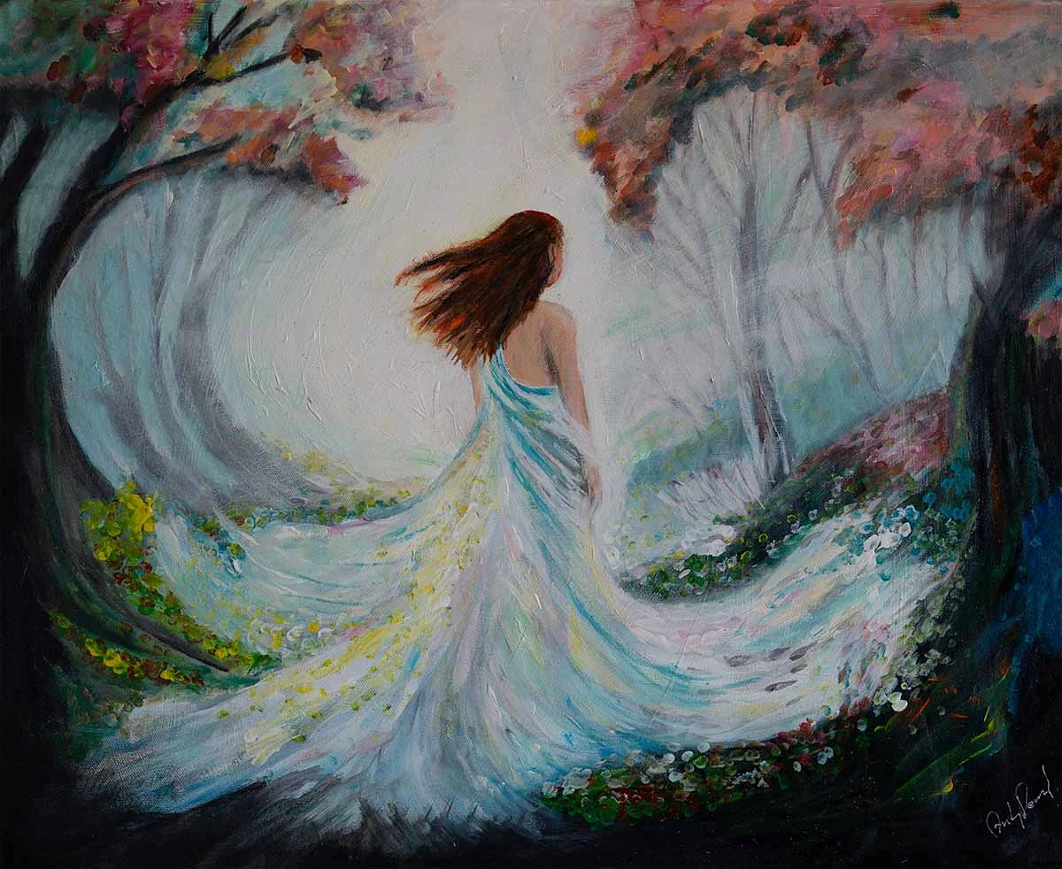 Akrylmålning Whispering Spring av Andy Renard