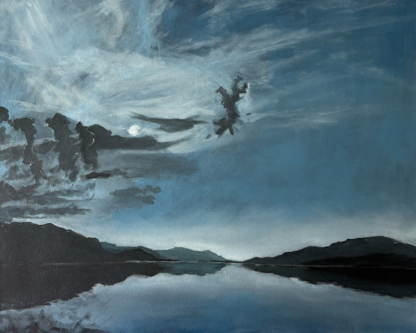 Oljemålning Umesjö av Zachary Dugas
