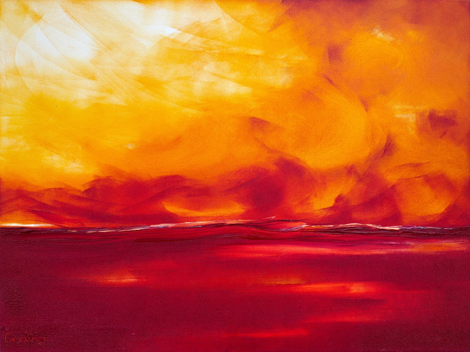 Akrylmålning The Edge of Flame av Olena Sloboda