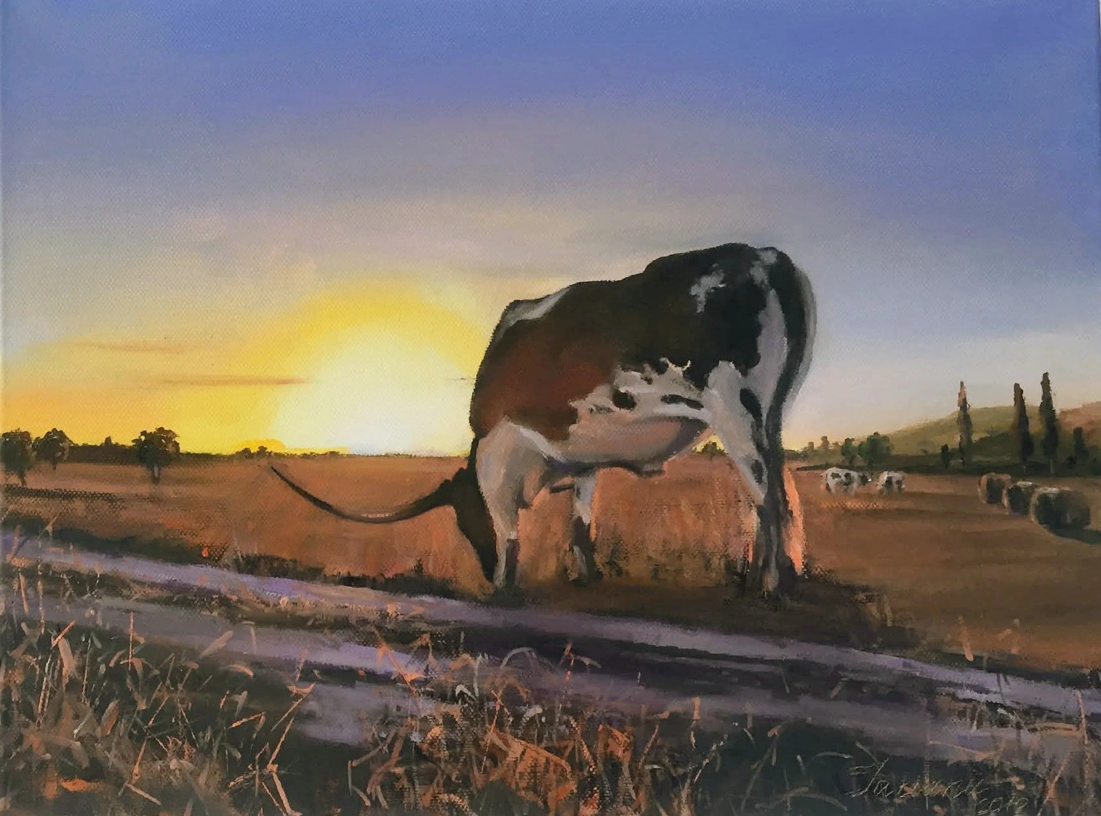 Oljemålning Lonely sunrise av Tetiana Kozhushko